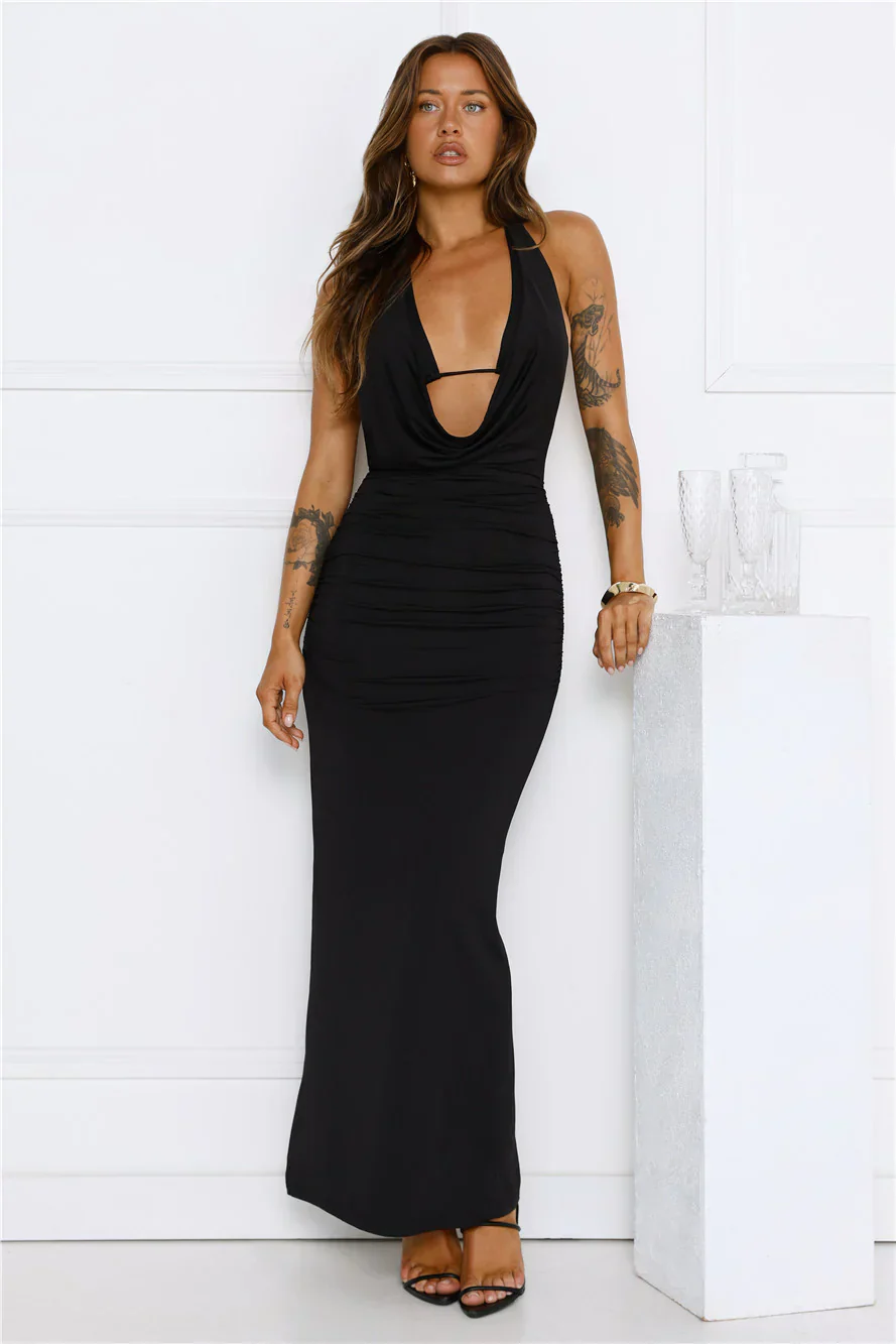 Midnight District Maxi Dress Black