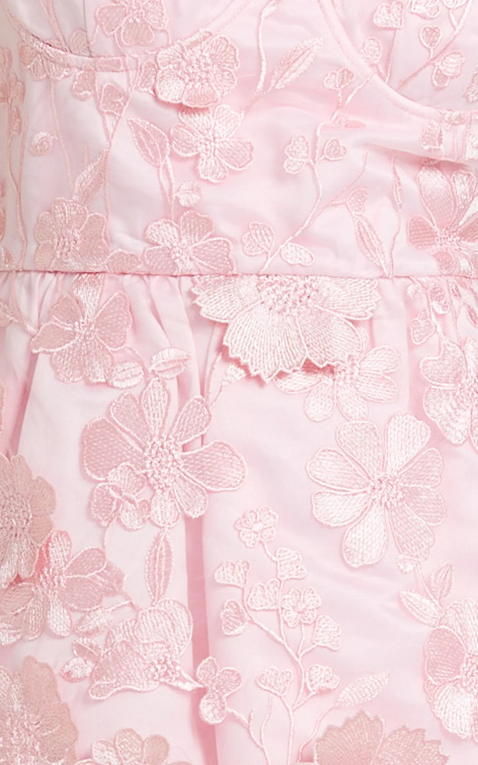 Kala Mini Dress 3D Floral A Line Dress in Pink