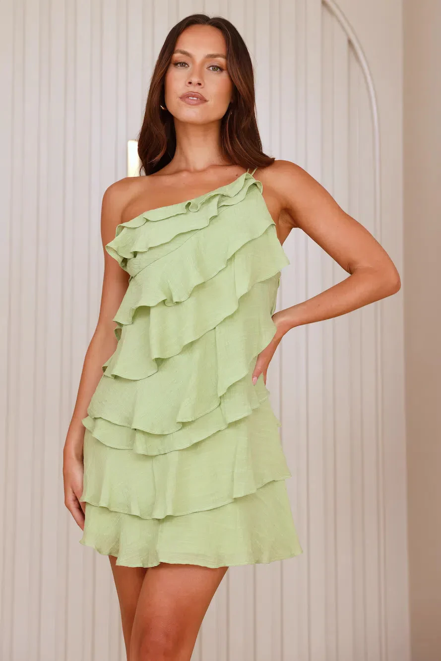 Want To Party Mini Dress Green