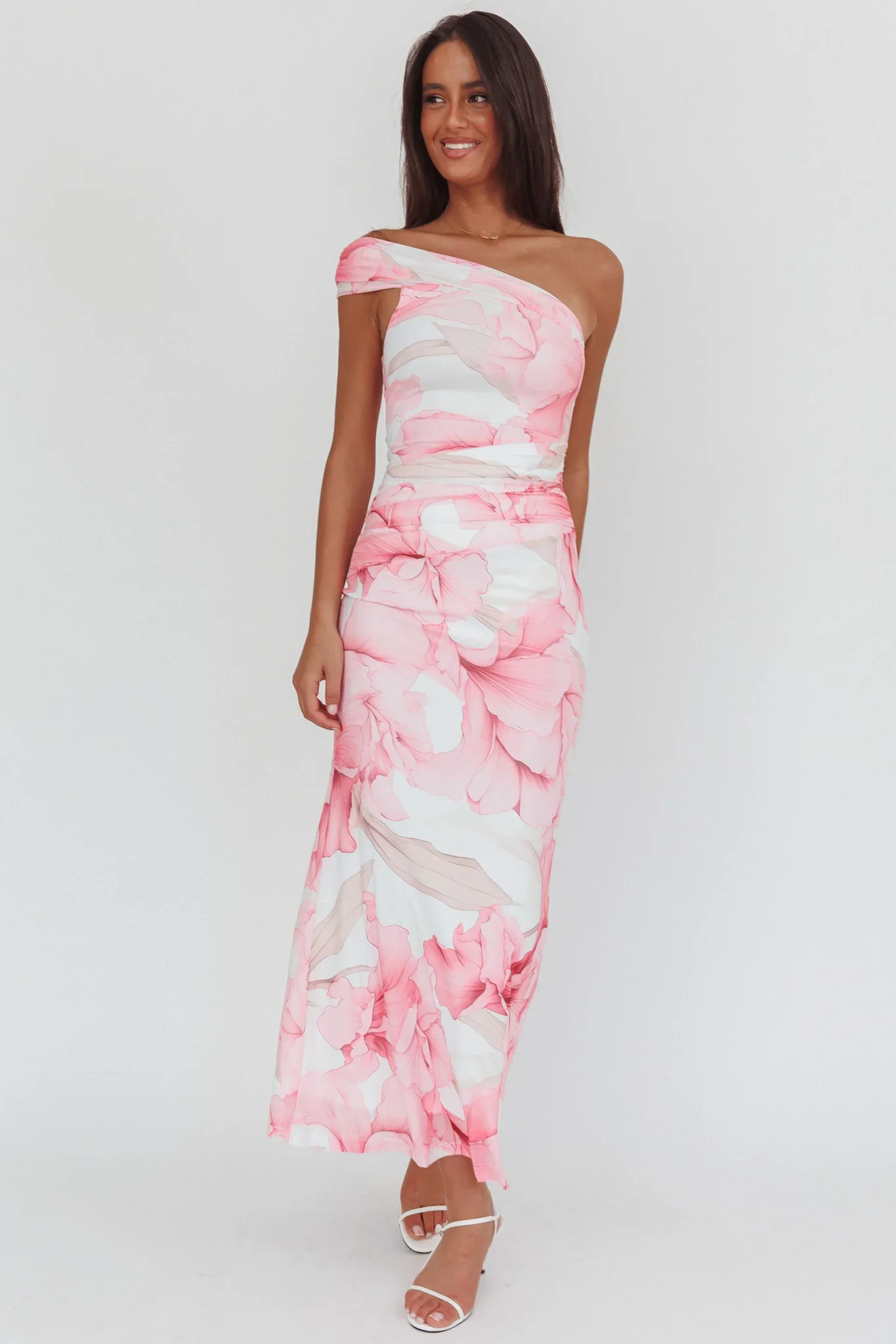 Gala One-Shoulder Maxi Dress Orchid Pink