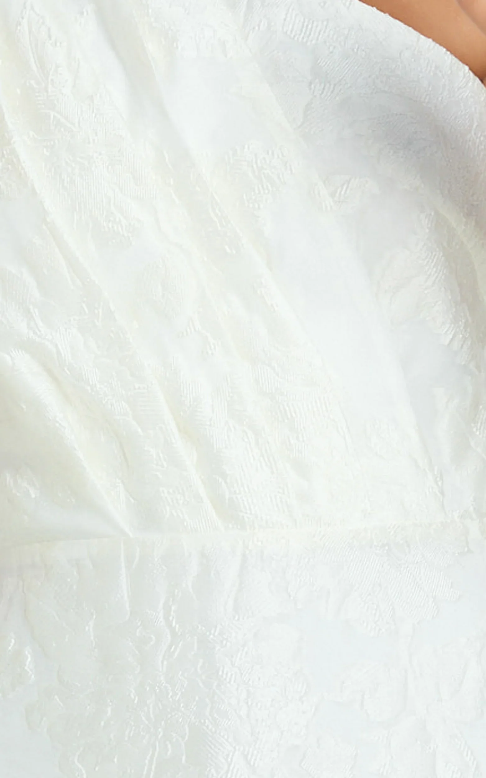 Nadette Midi Dress One Shoulder Pleated Tiered Dress in White