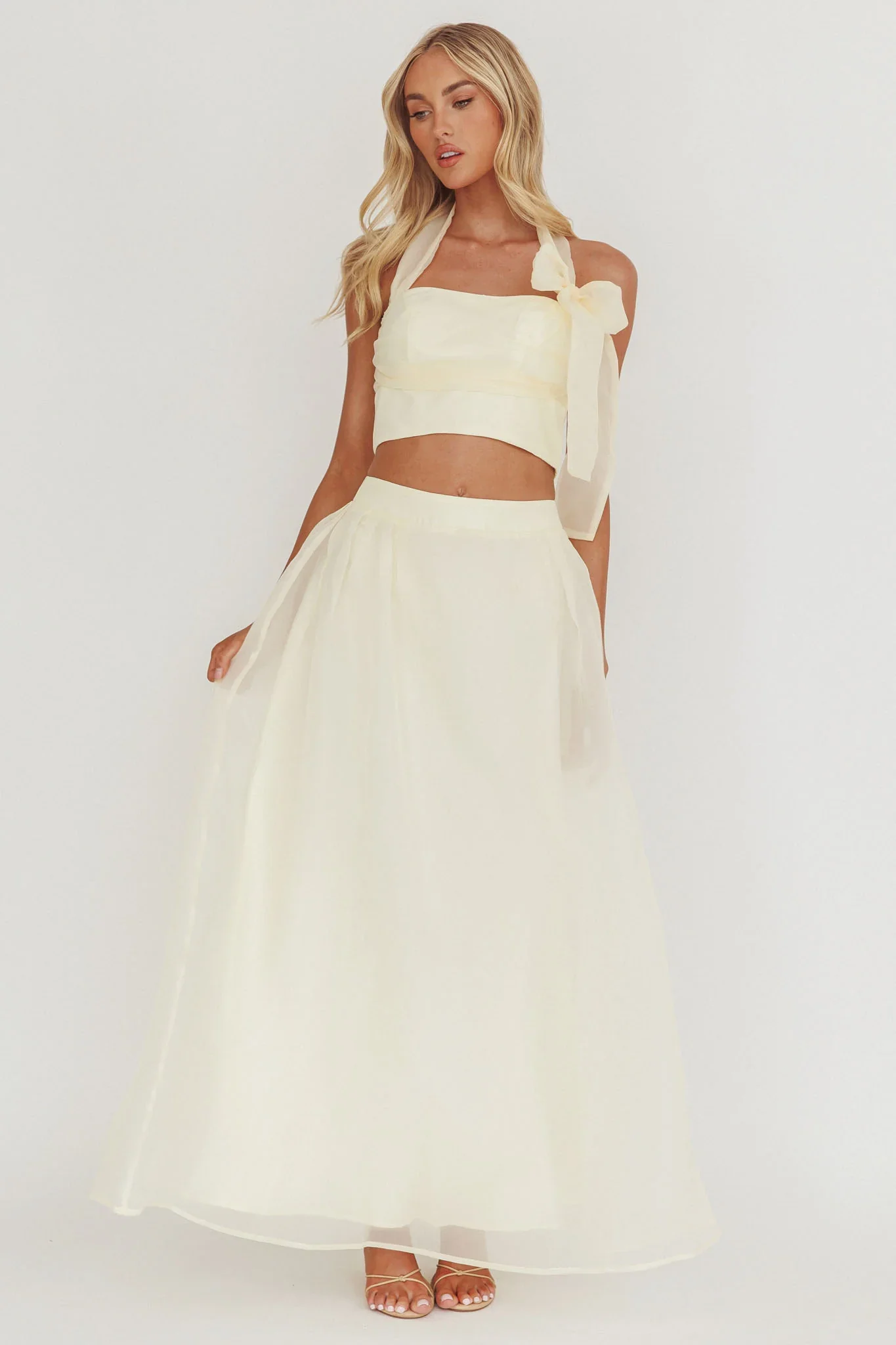 Simple Things Organza Maxi Skirt Butter