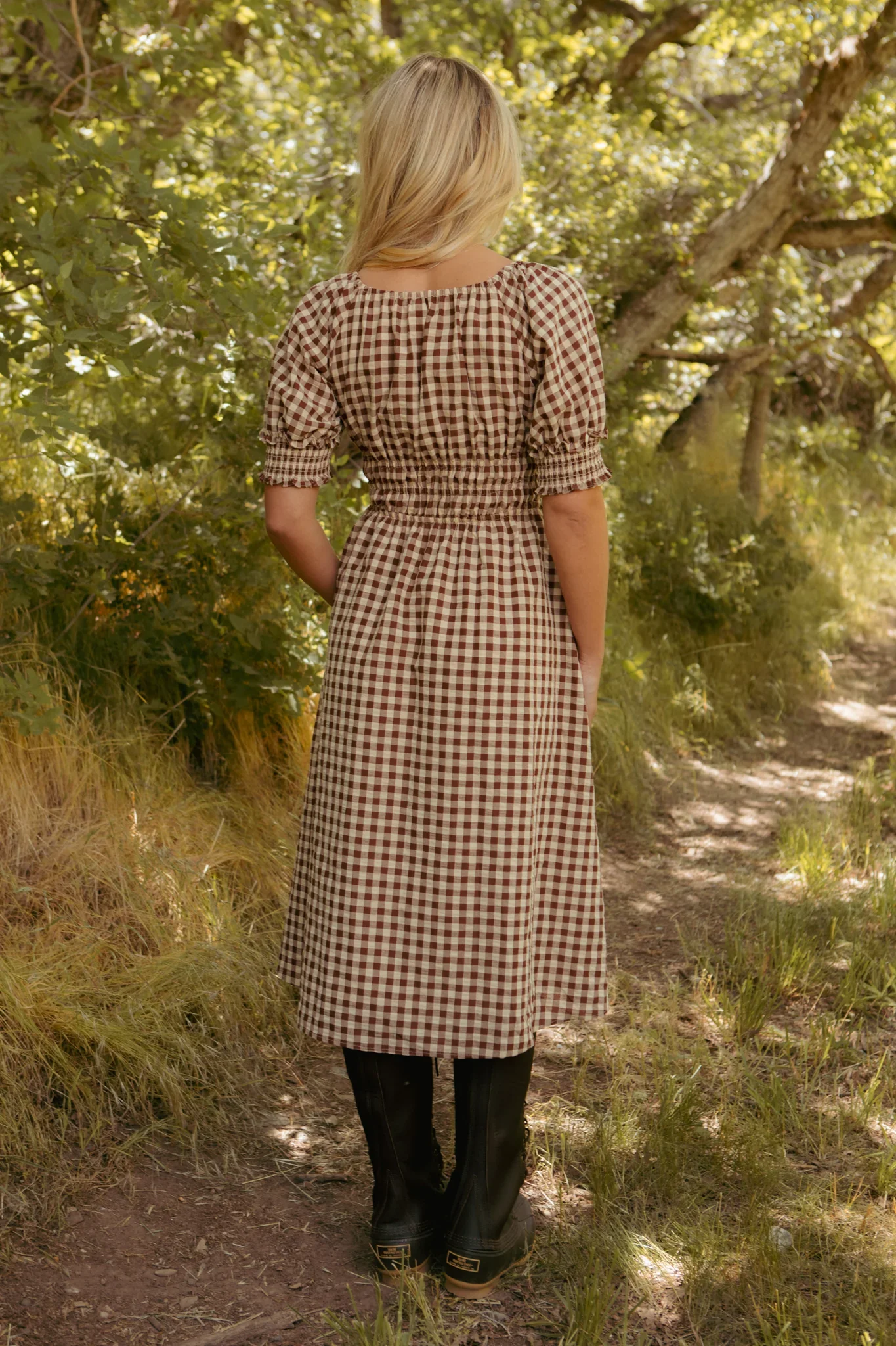 Kaitlyn Dress in Chocolate Gingham