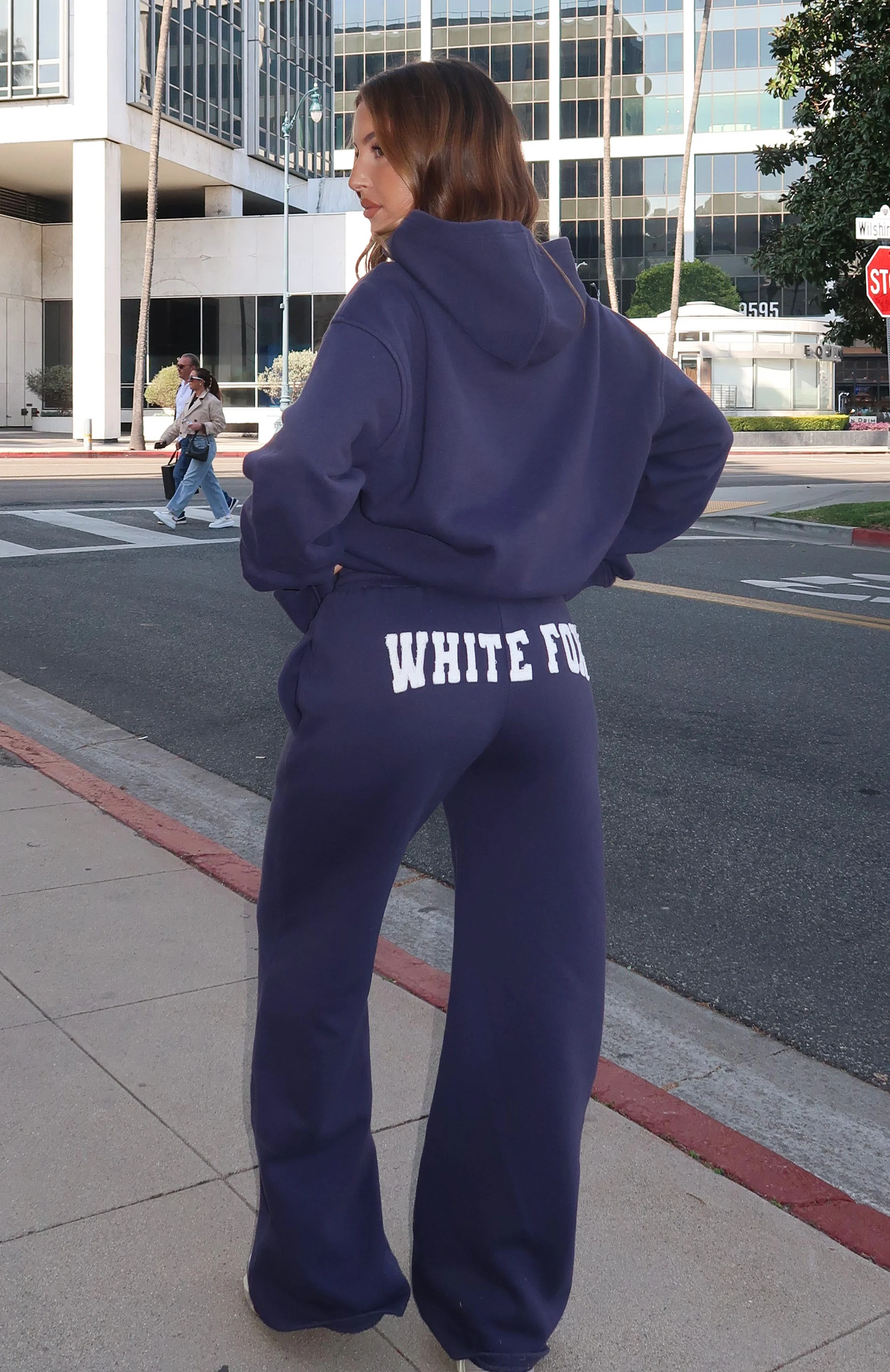 Shout It Out Wide Leg Sweatpants Navy
