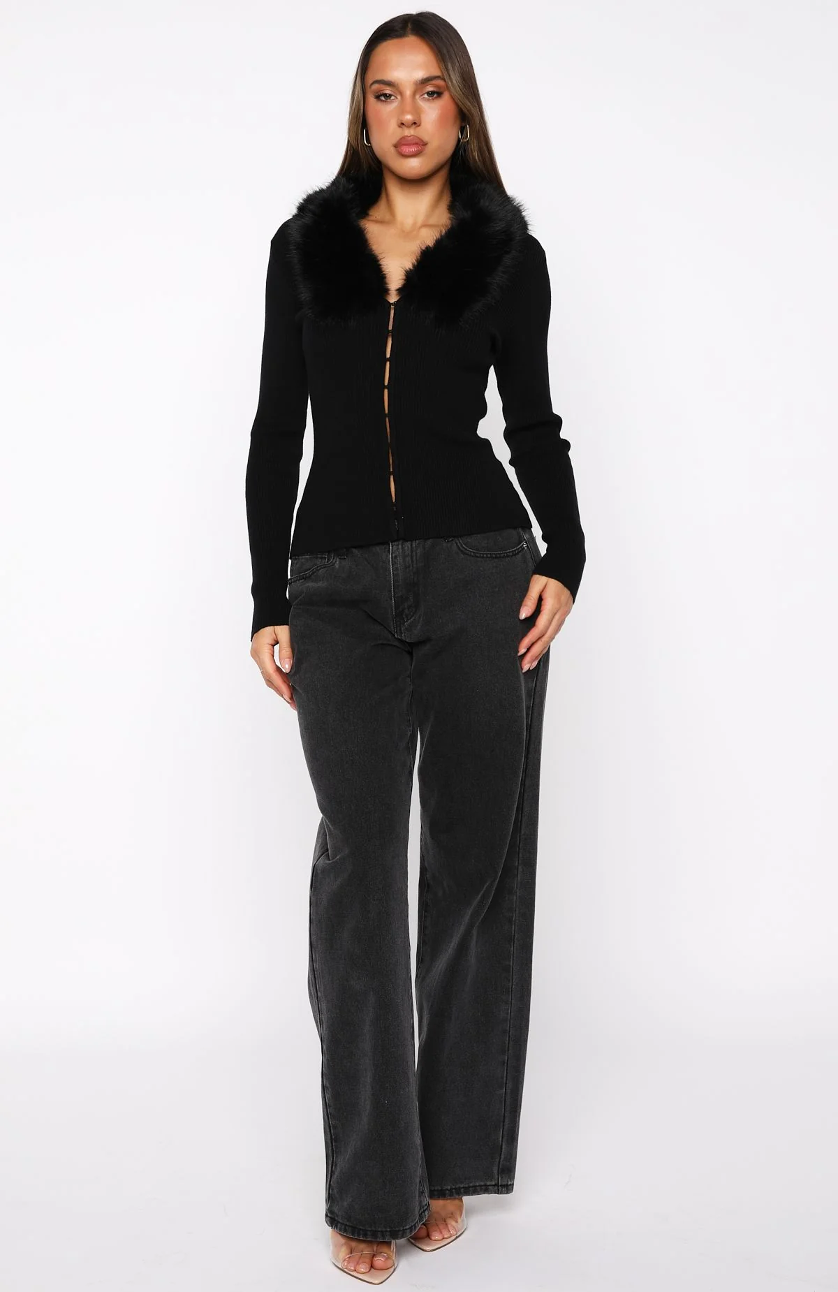 All Bundled Up Knit Cardigan Black