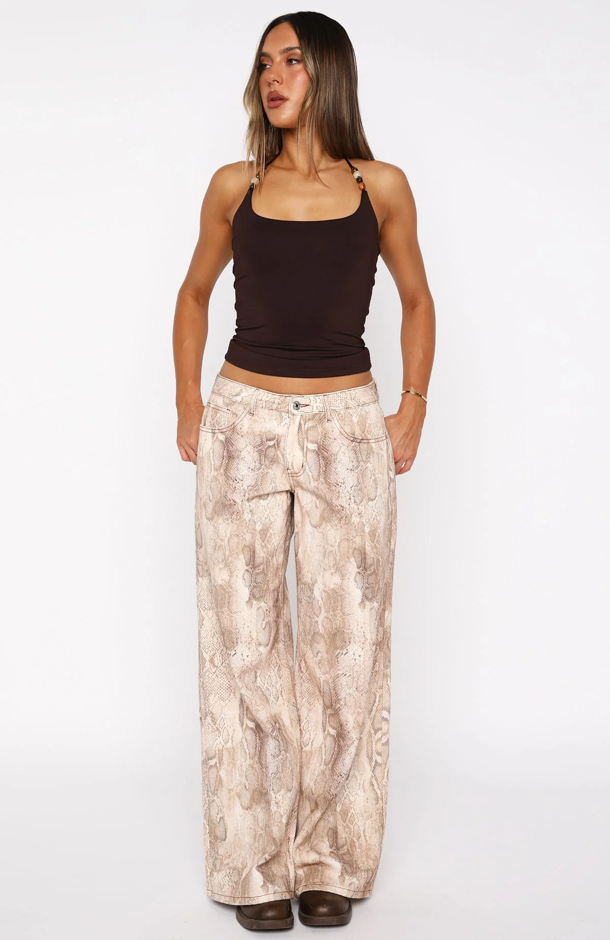 Take Responsibility Halter Top Espresso