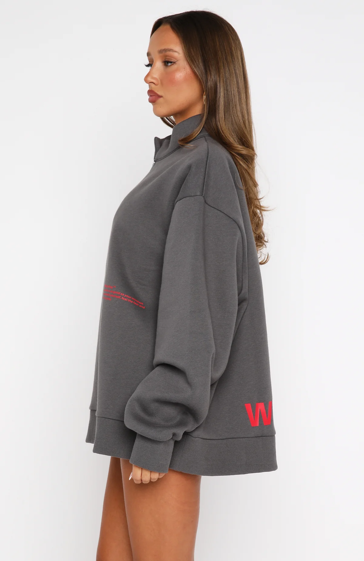Caught Up With You Zip Front Sweater Volcanic