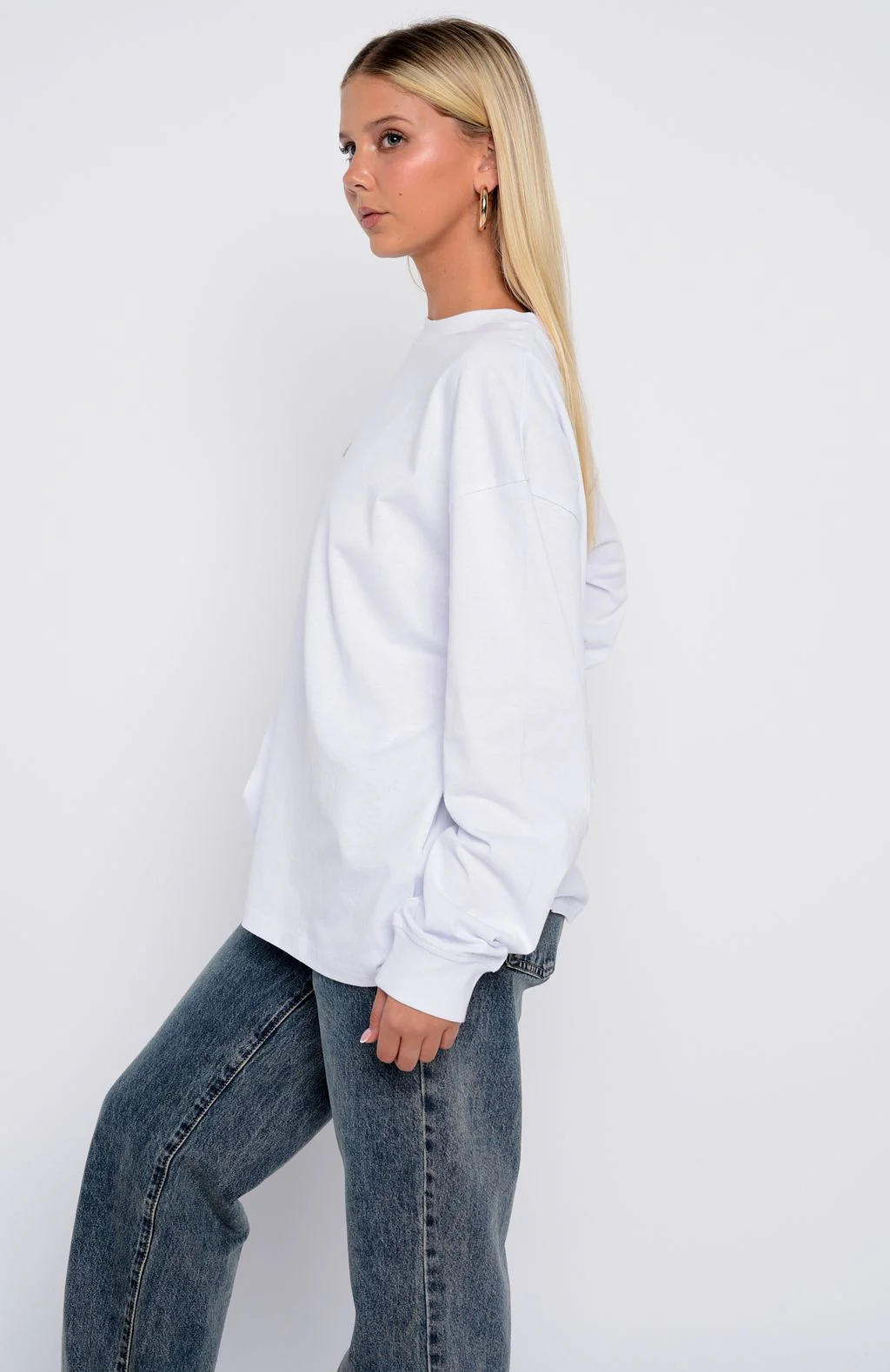 The Good Life Back Long Sleeve Tee White