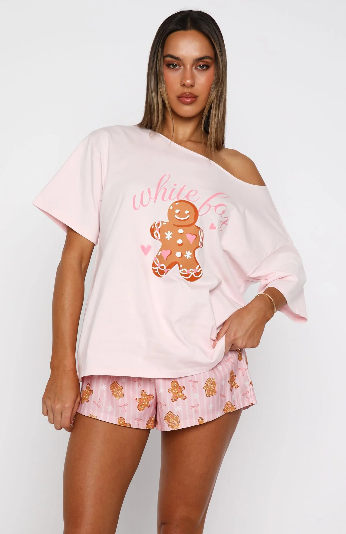 Sweetheart Pyjama Short Gingerbread Twist