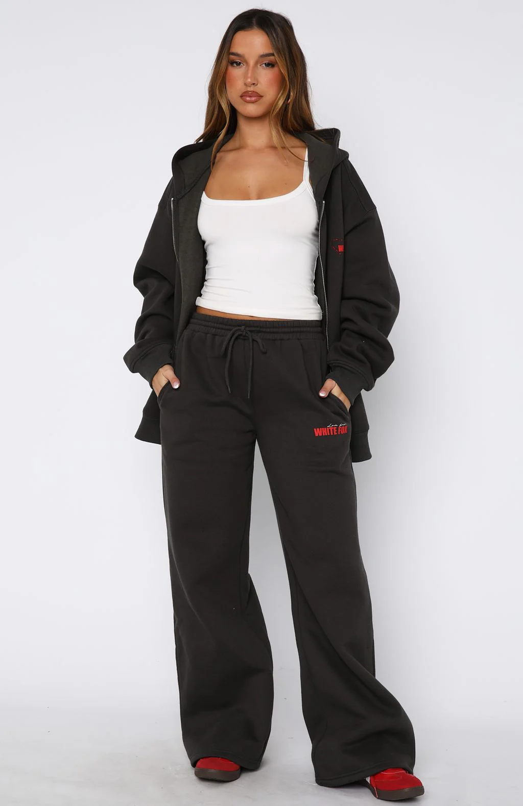 Best You've Ever Had Wide Leg Sweatpants Charcoal