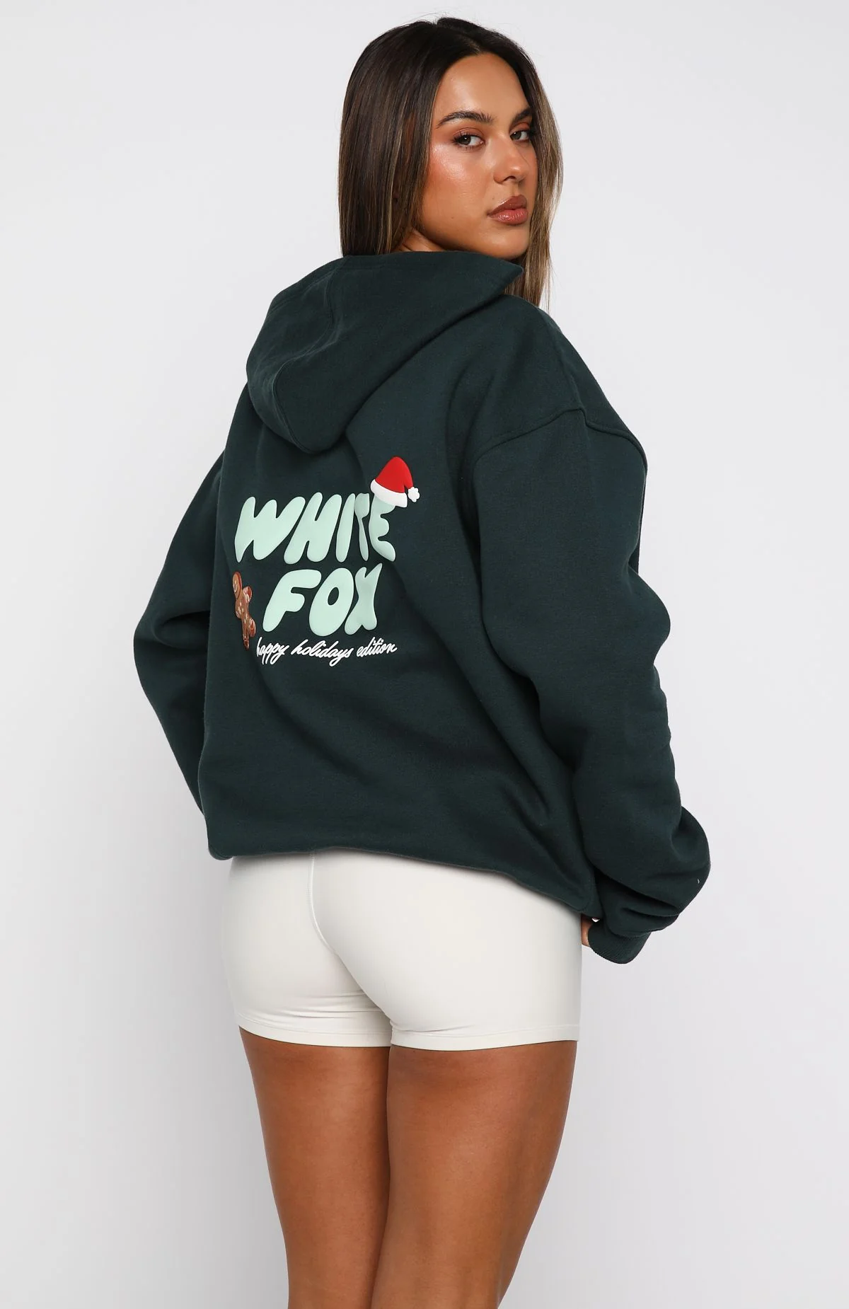 Holly Jolly Christmas Oversized Hoodie Pine
