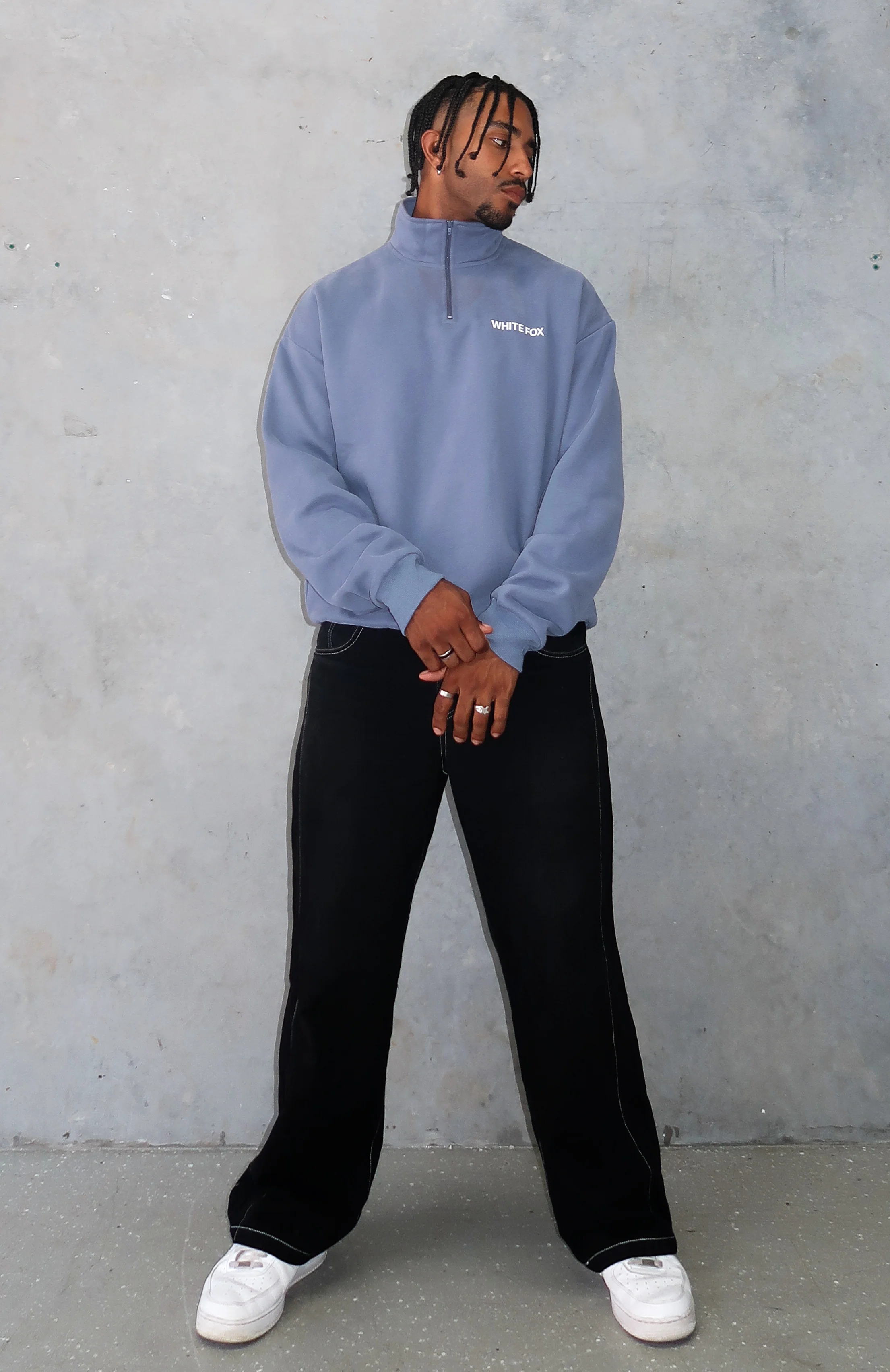 Core Classic Zip Front Sweater Ocean