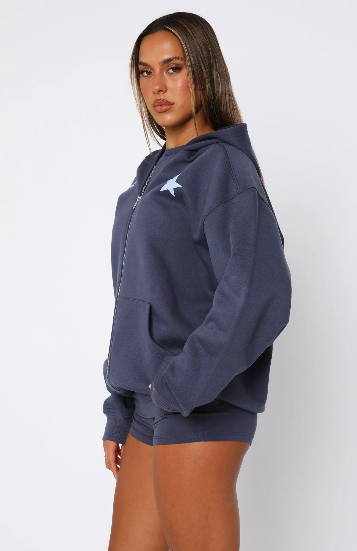 From The Archives Charli Zip Front Hoodie Navy