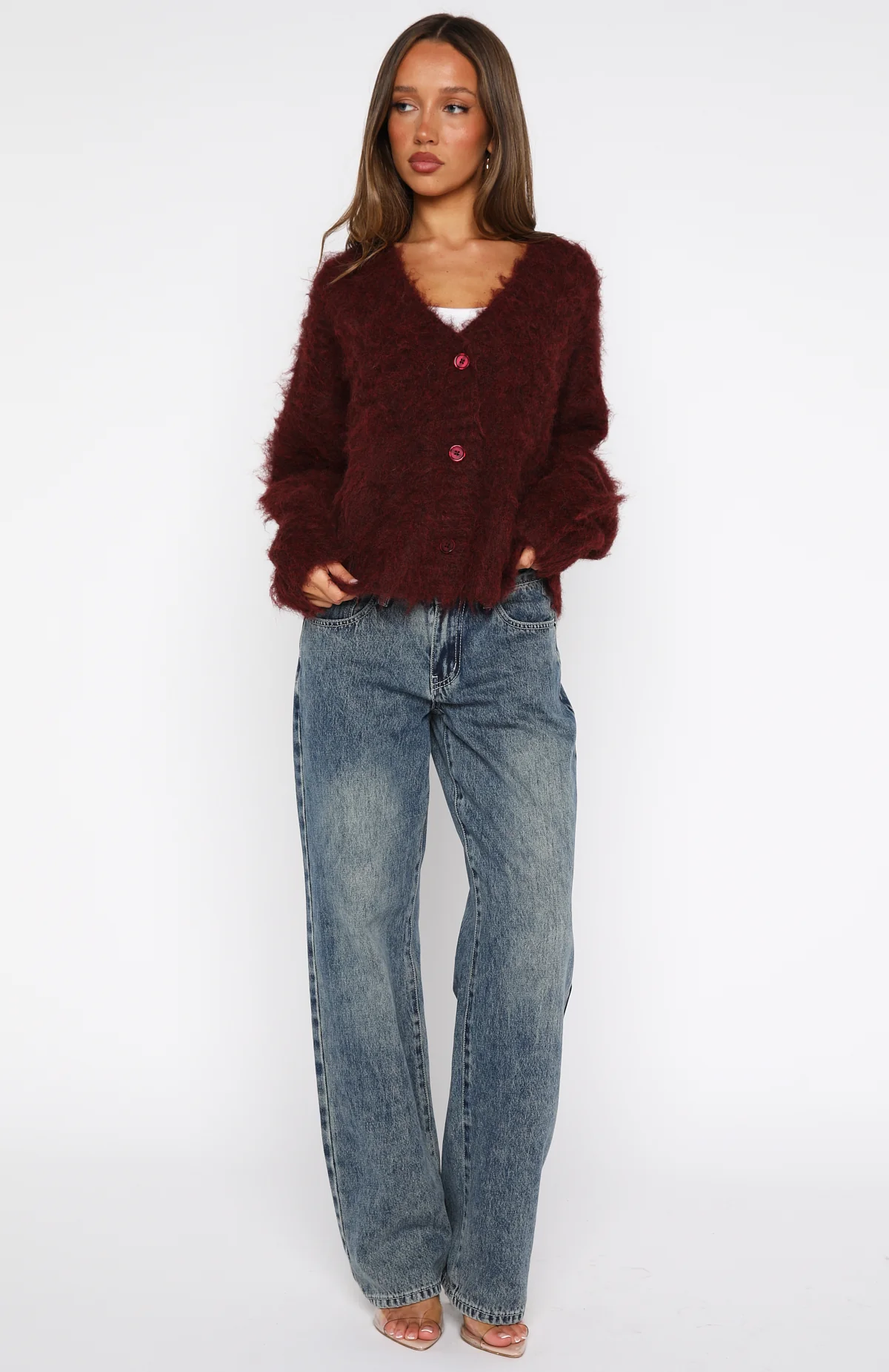 Cozy Vibes Knit Cardigan Bordeaux