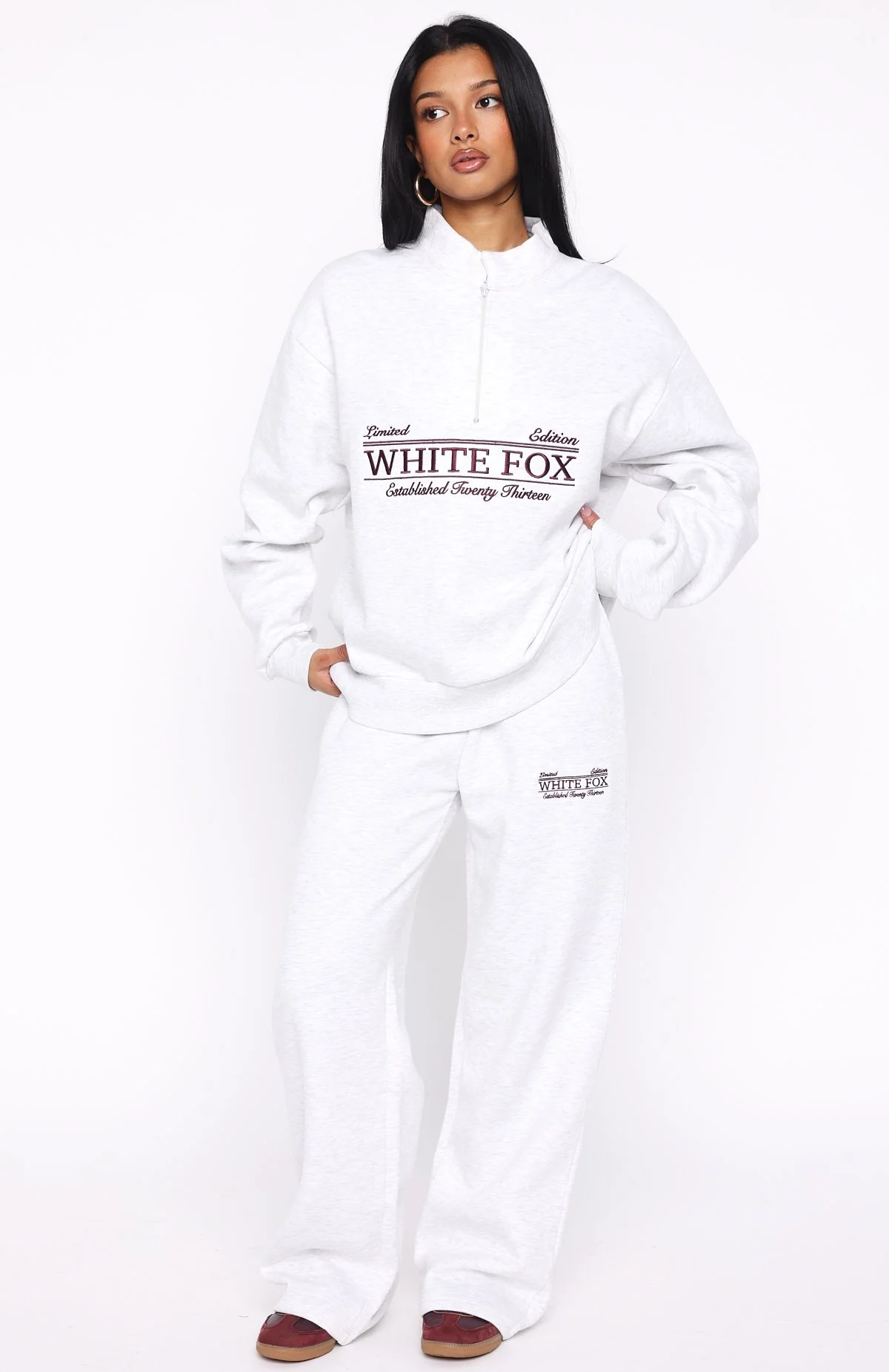 Standing My Ground Zip Front Sweater Grey Marle