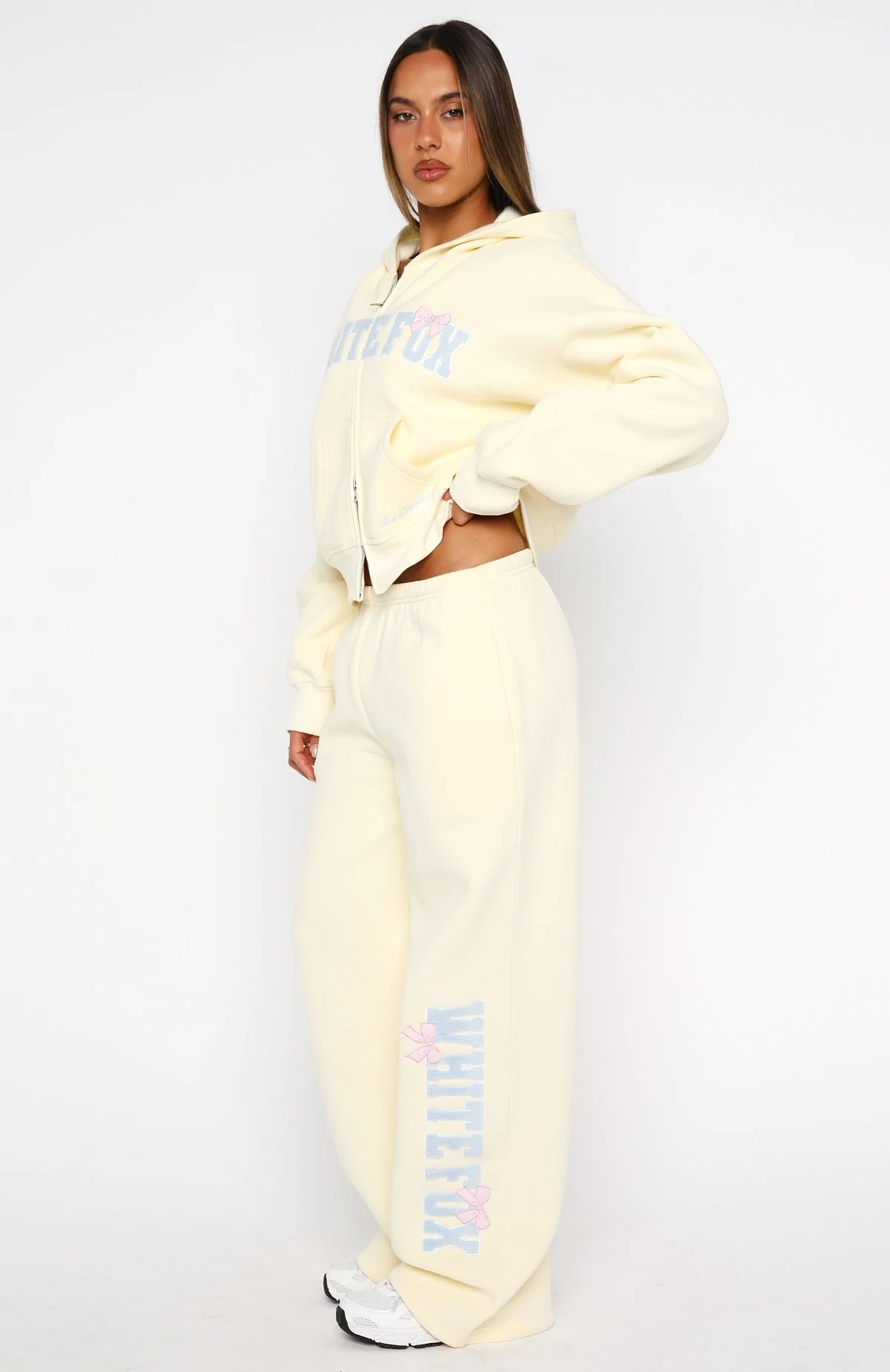 Daydreamers Madeline Wide Leg Sweatpants Lemon