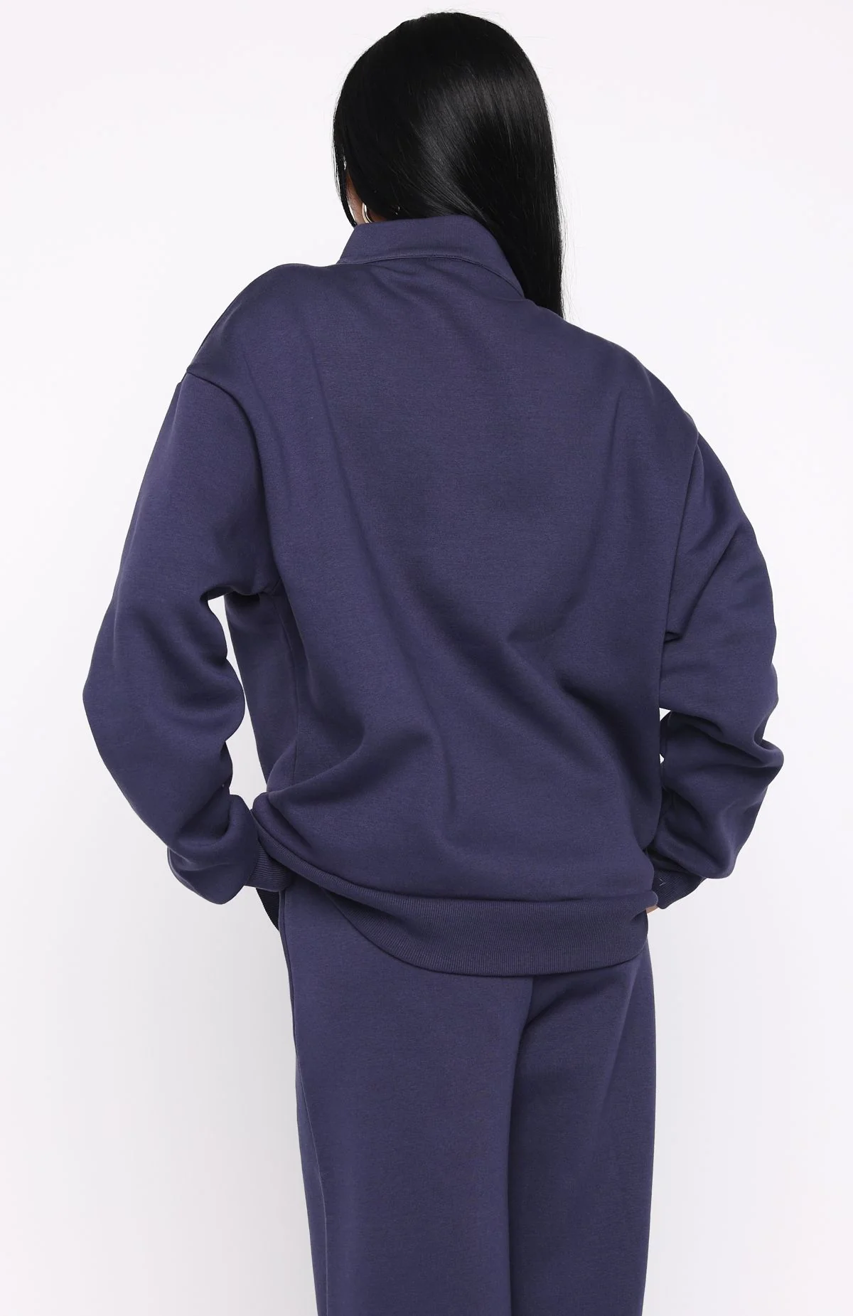 Standing My Ground Zip Front Sweater Navy