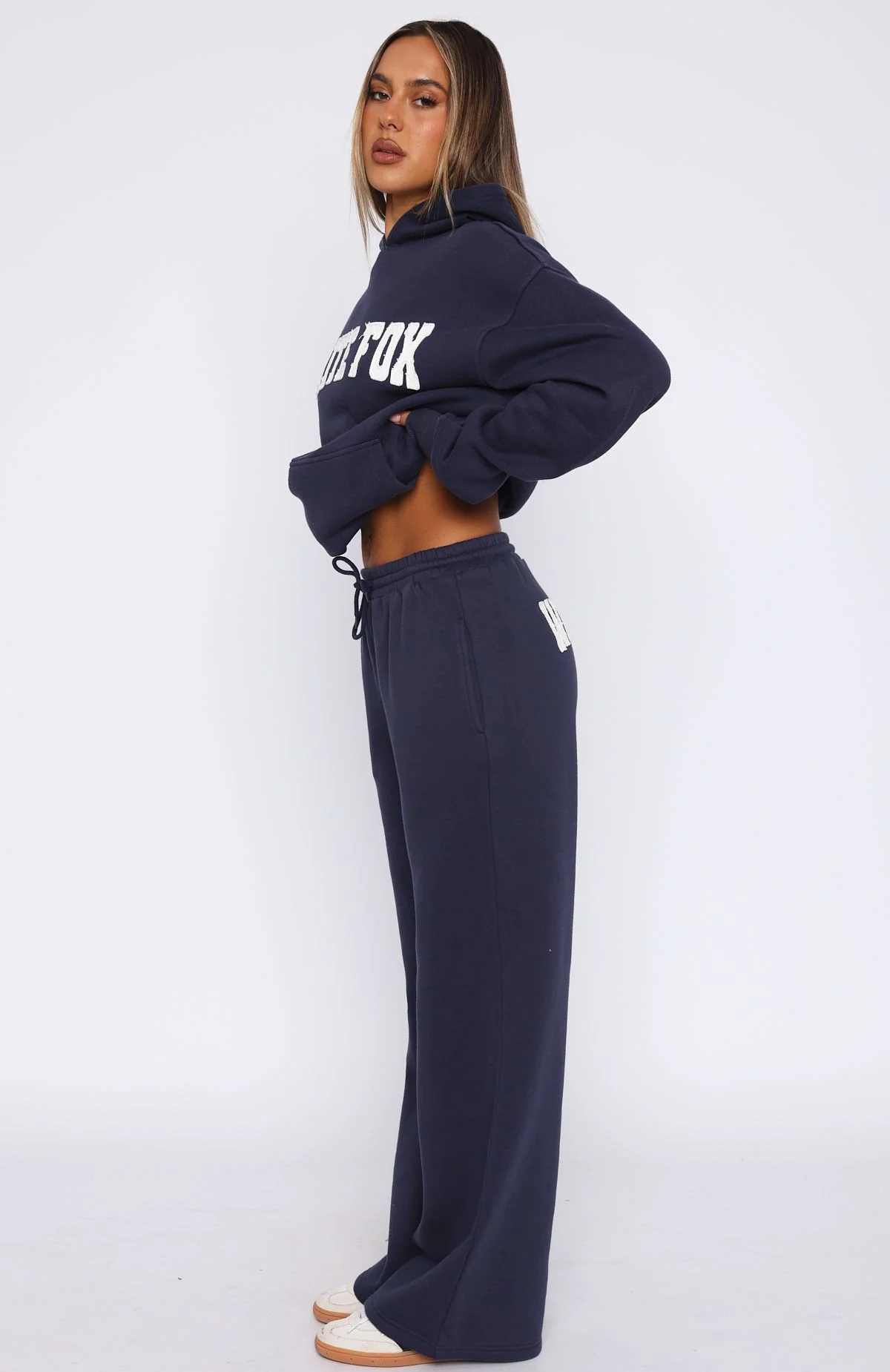 Shout It Out Wide Leg Sweatpants Navy