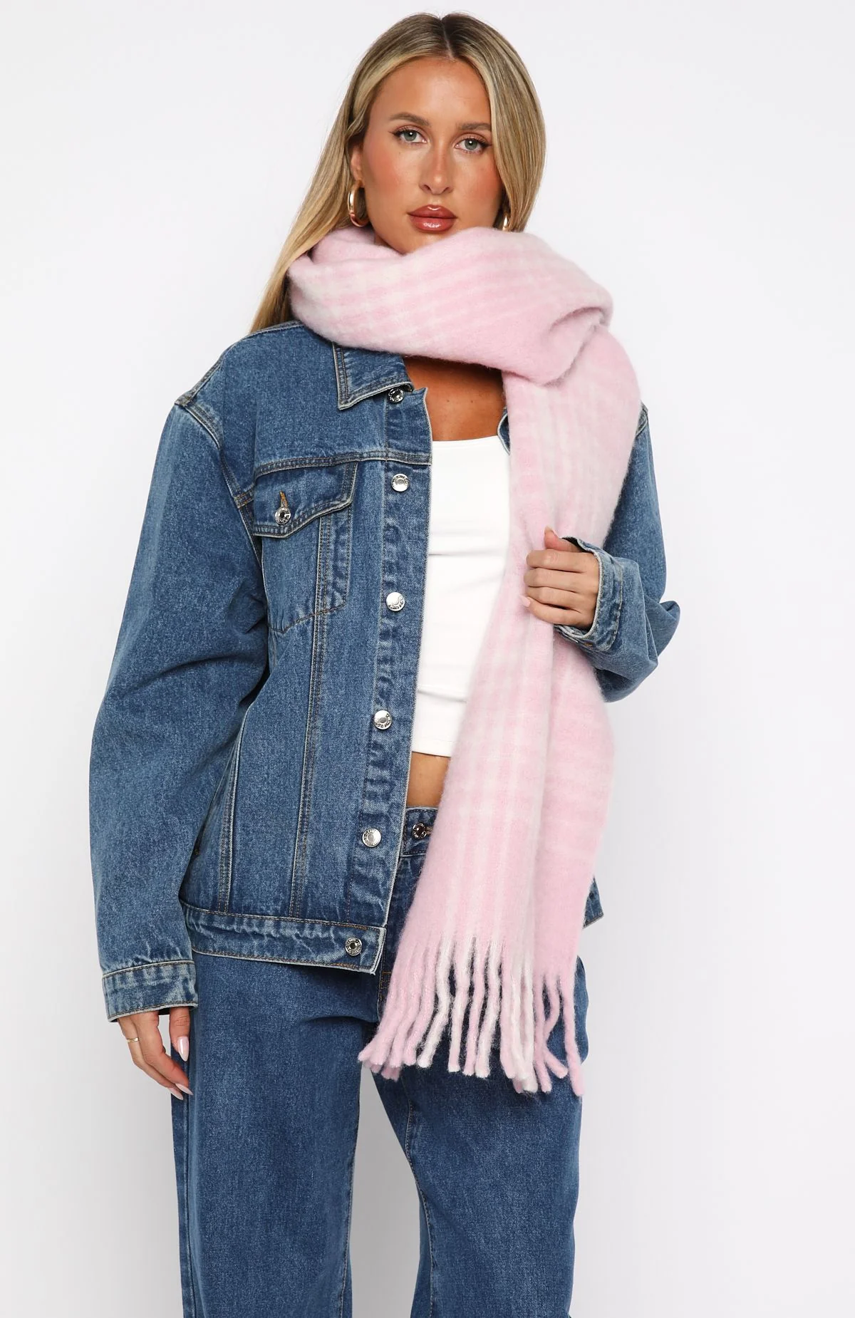 Joss Scarf Pink Plaid