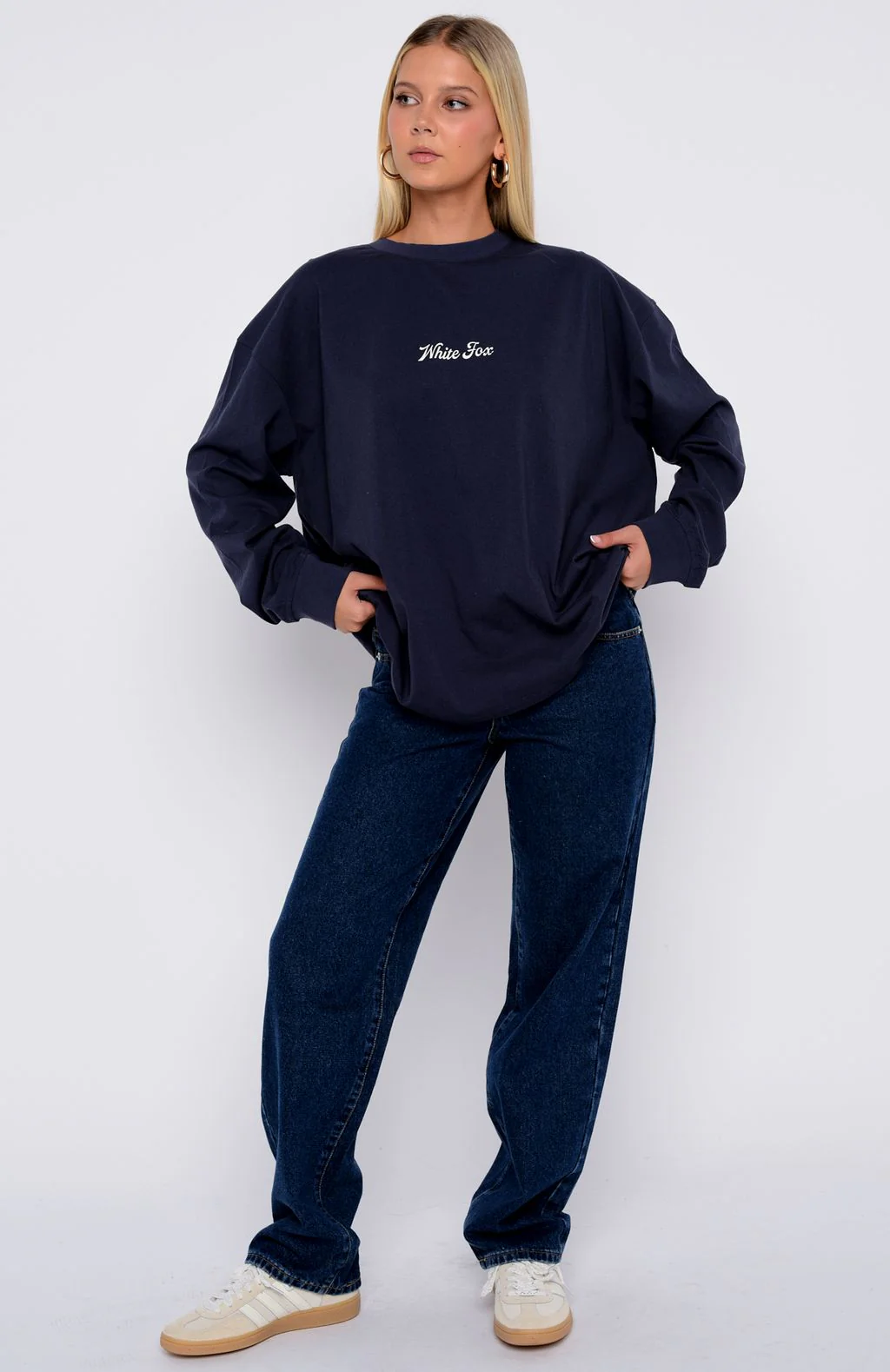 The Good Life Back Long Sleeve Tee Navy