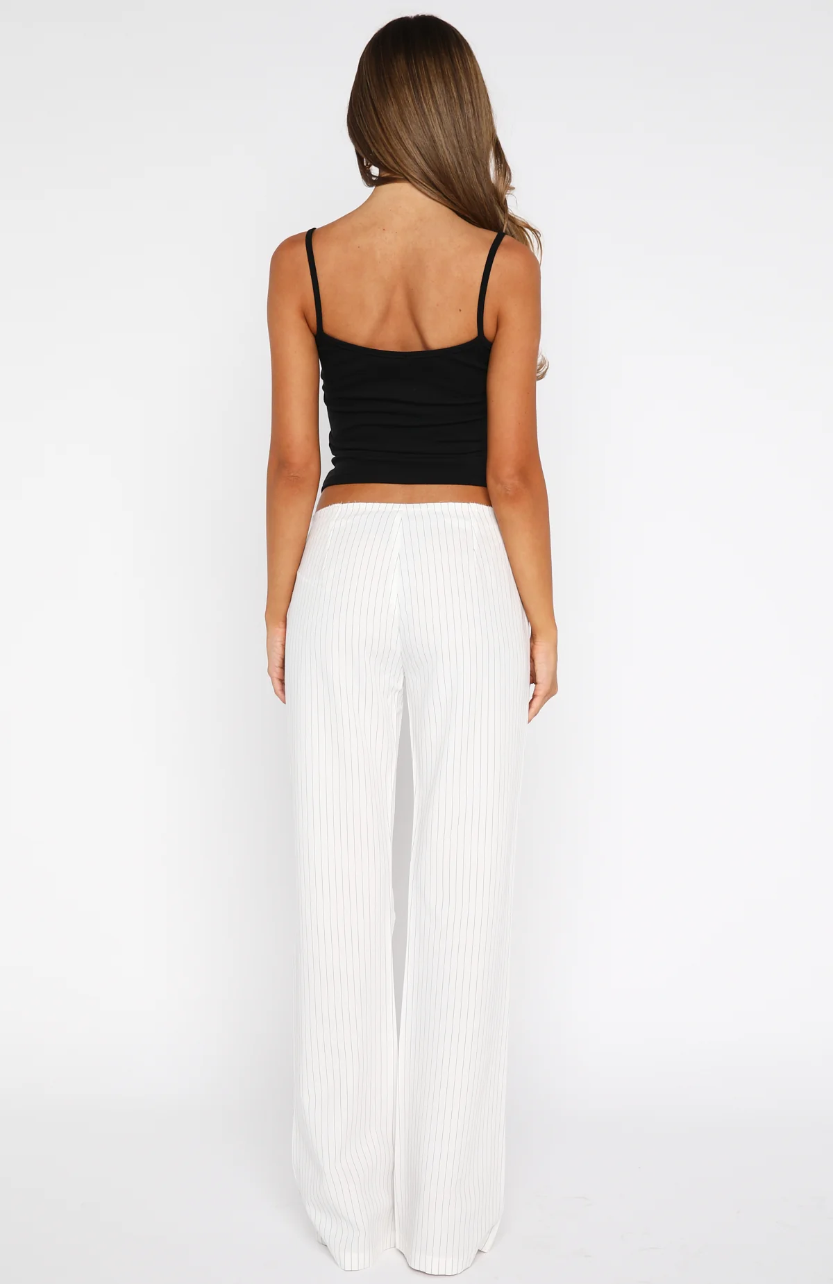 Getting You Close Pants White Pinstripe