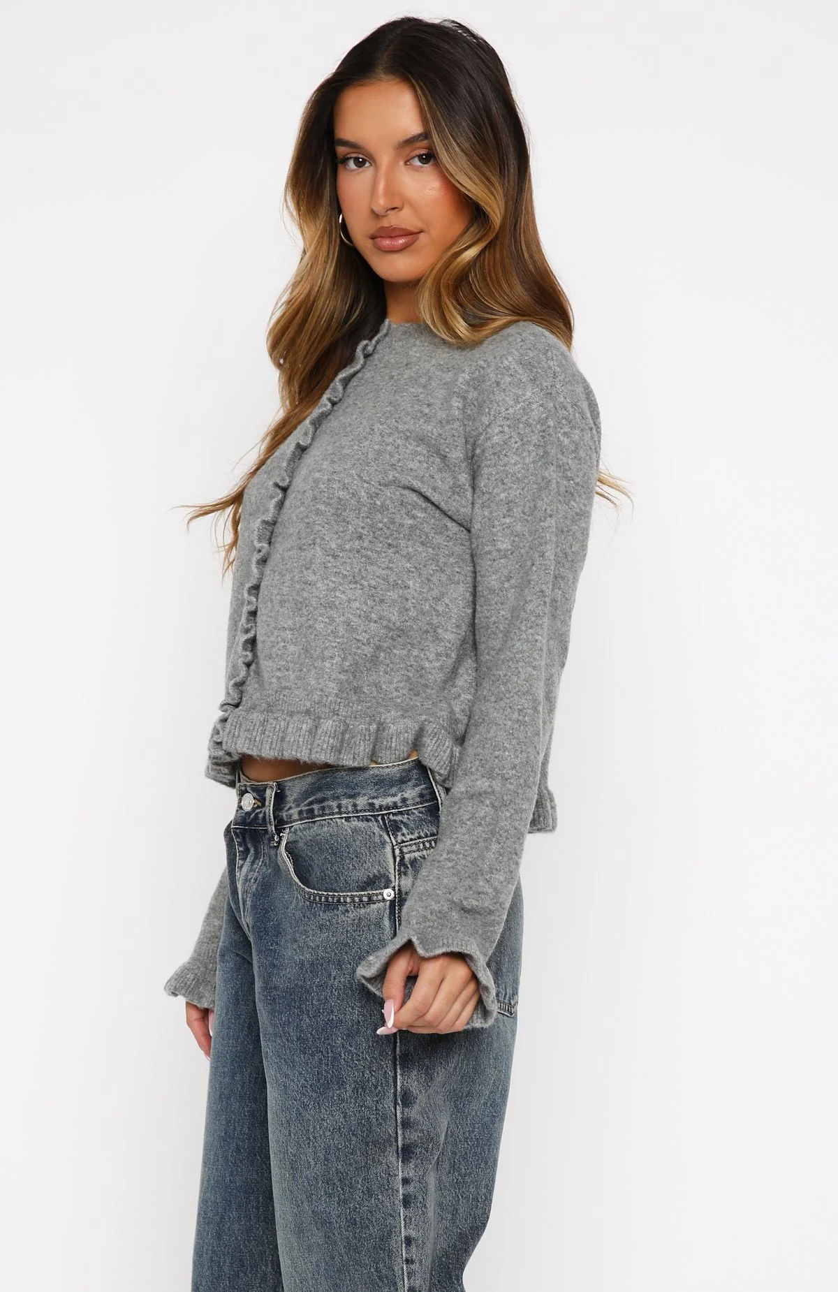 Cardi Club Knit Cardigan Heather Grey