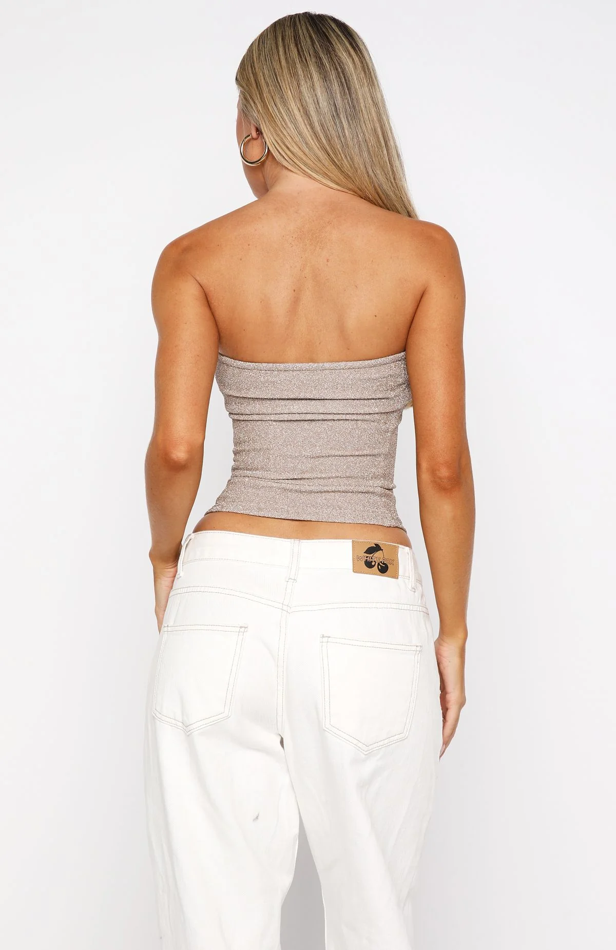 Passing By You Strapless Top Champagne