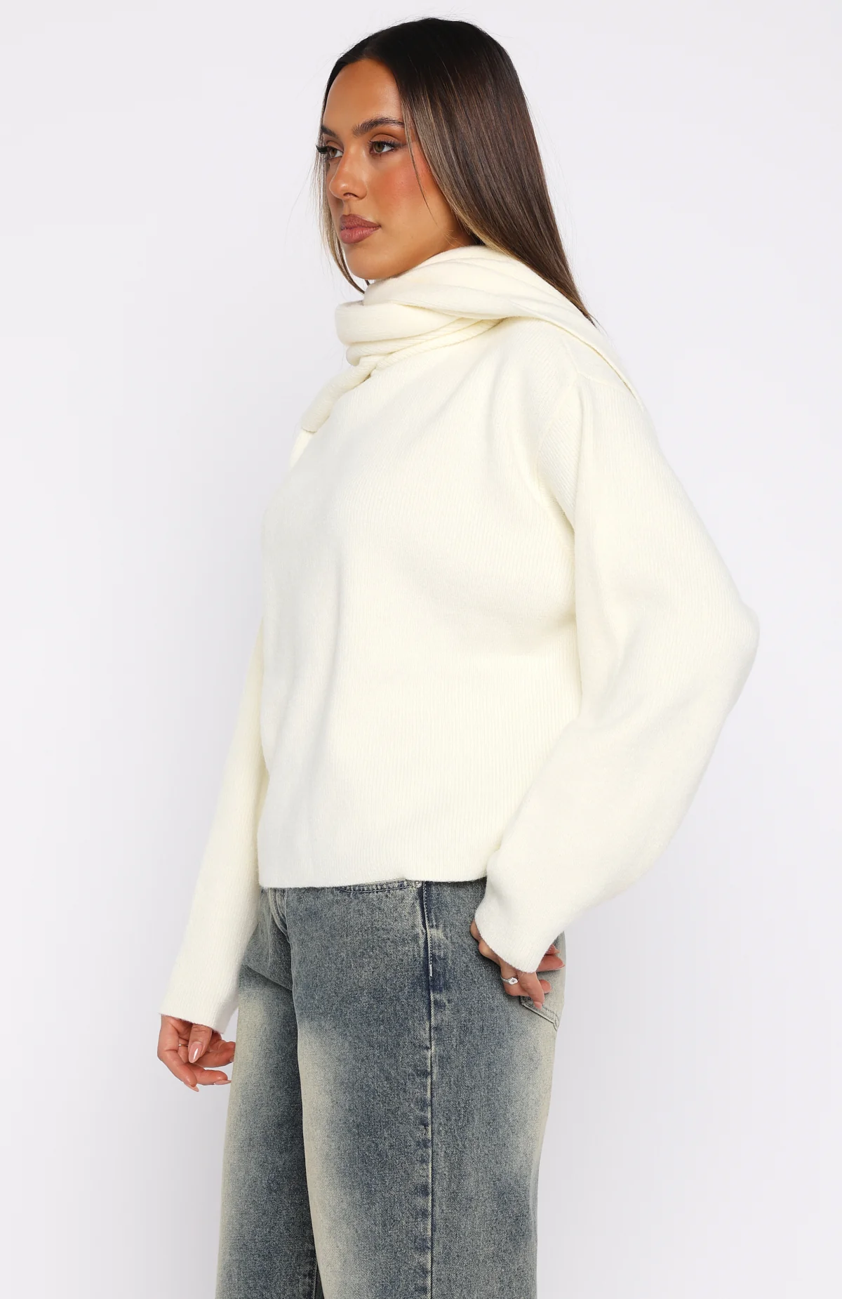 Luxe Layers Knit Sweater Cream