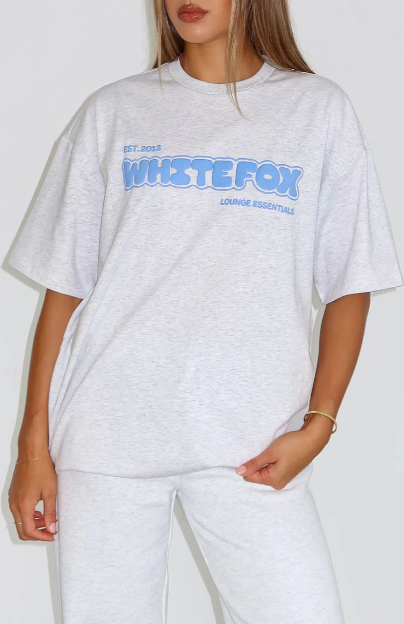 Give It A Try Oversized Tee Grey Marle