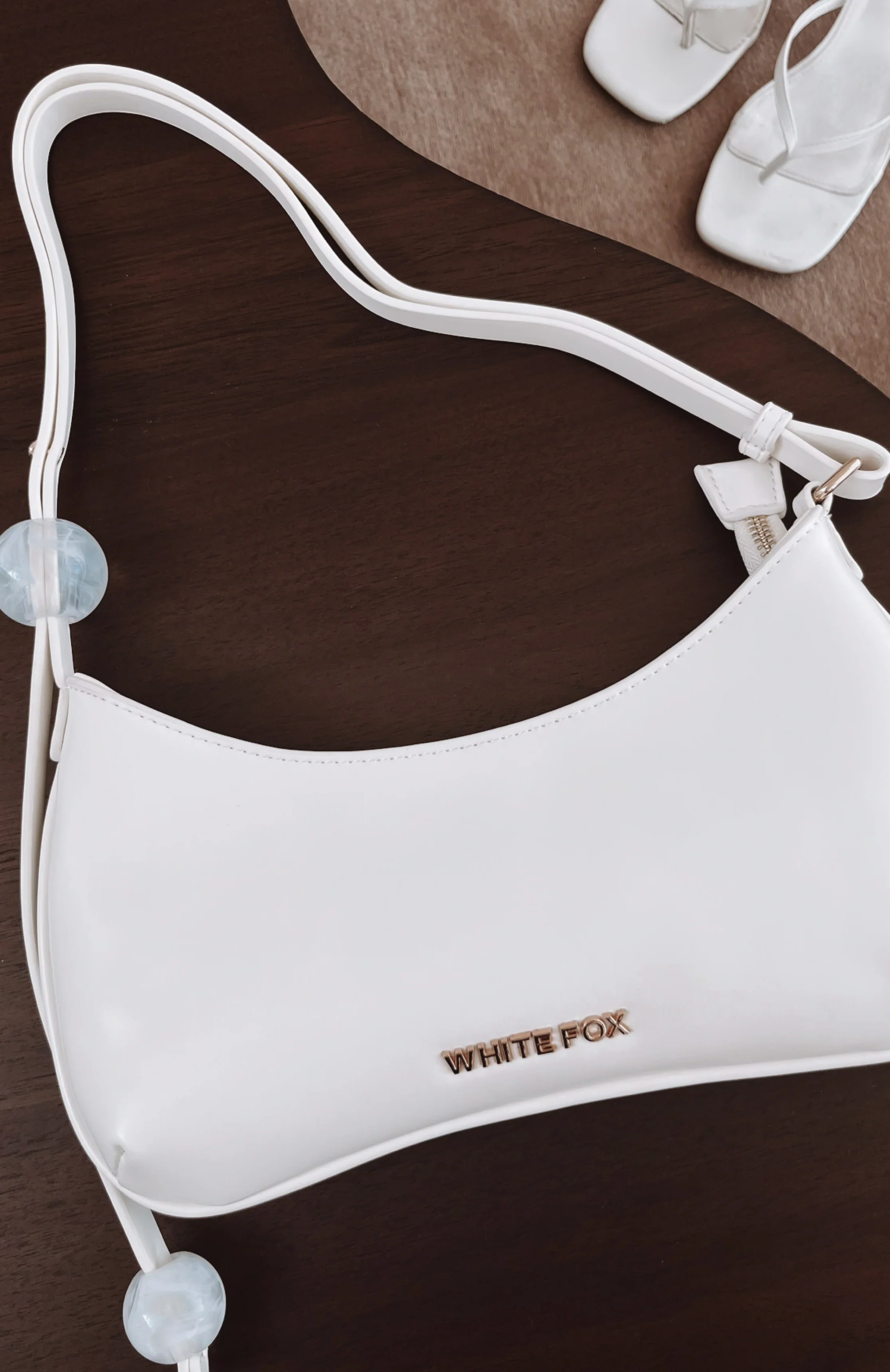Lotus Shoulder Bag Cream PU