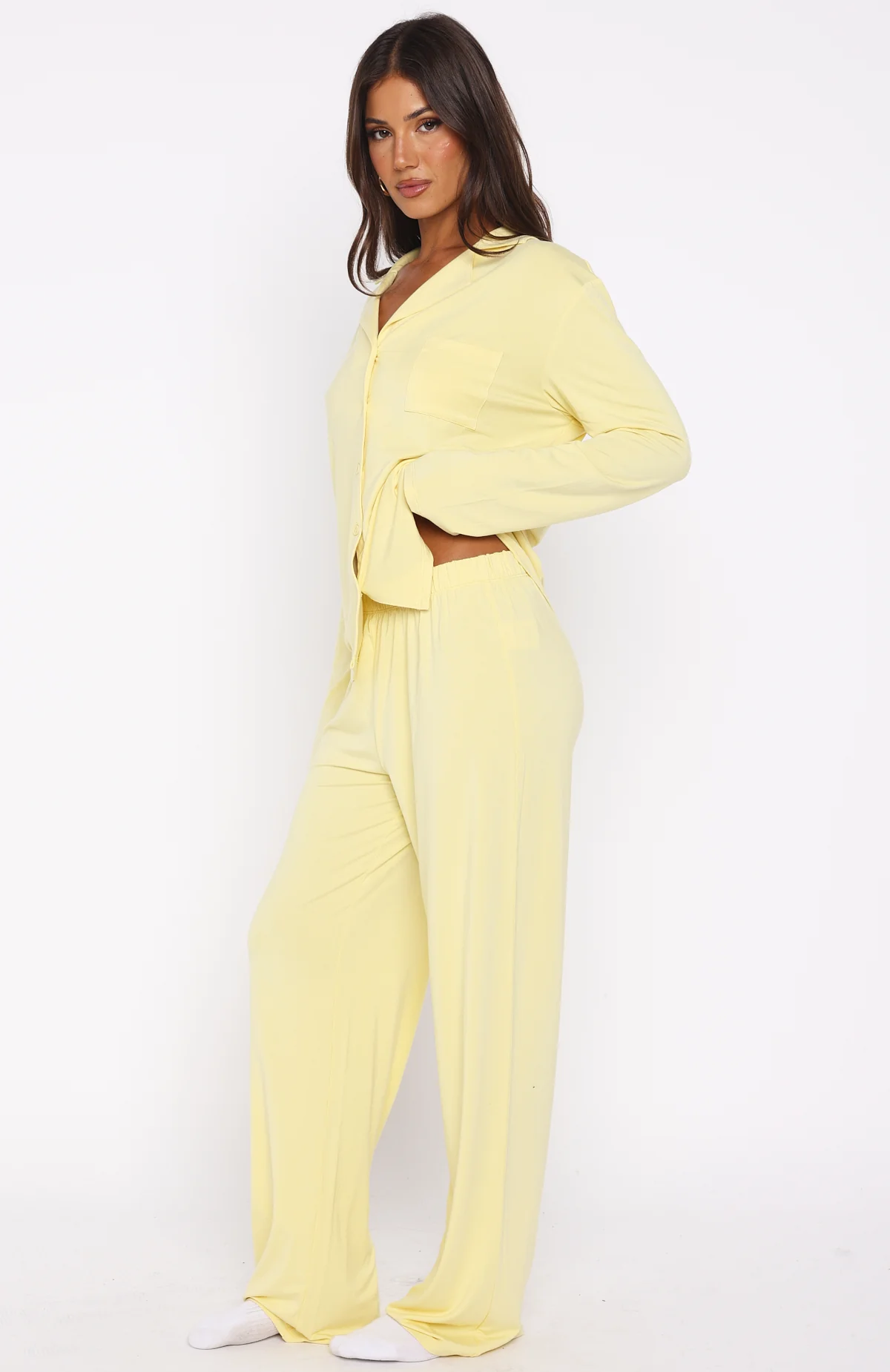 Pillow Talk Long Sleeve Pyjama Set Lemon