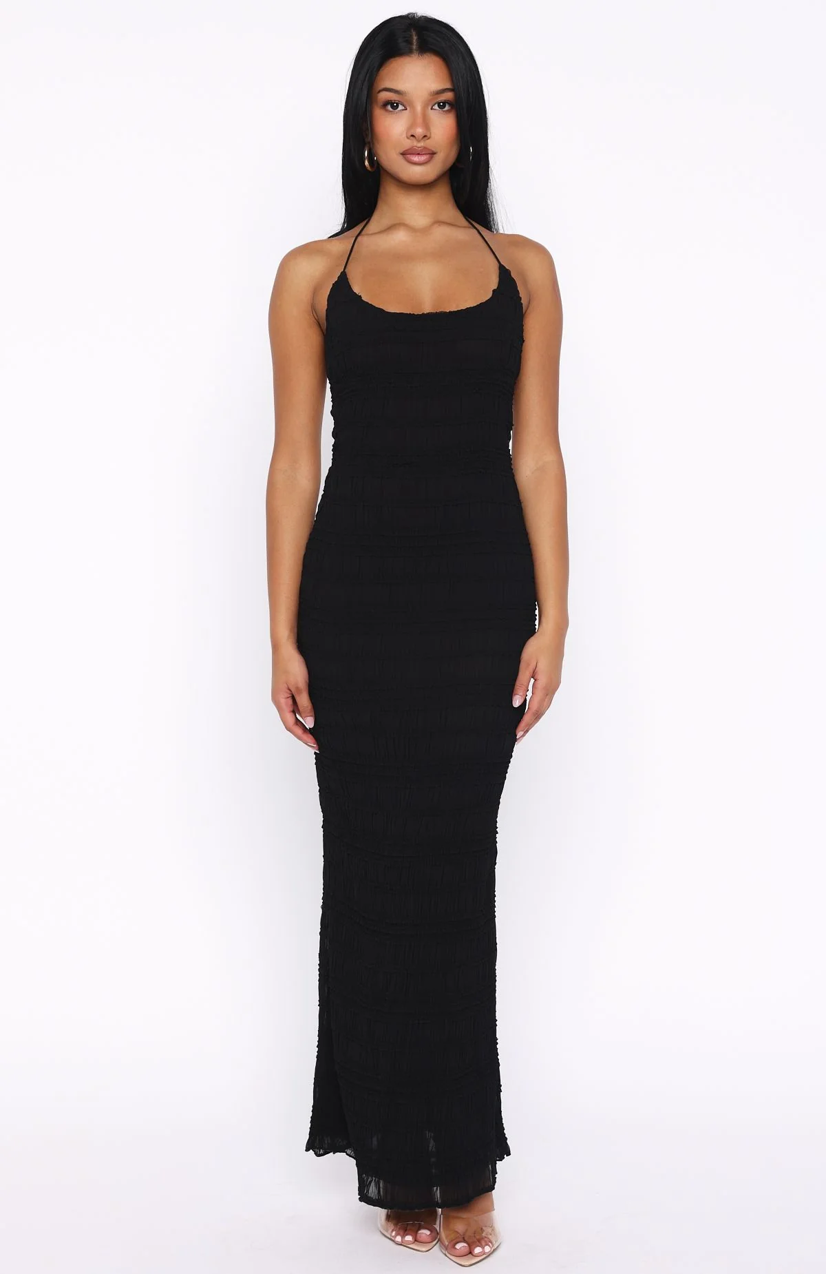 Never Say Goodbye Halter Maxi Dress Black