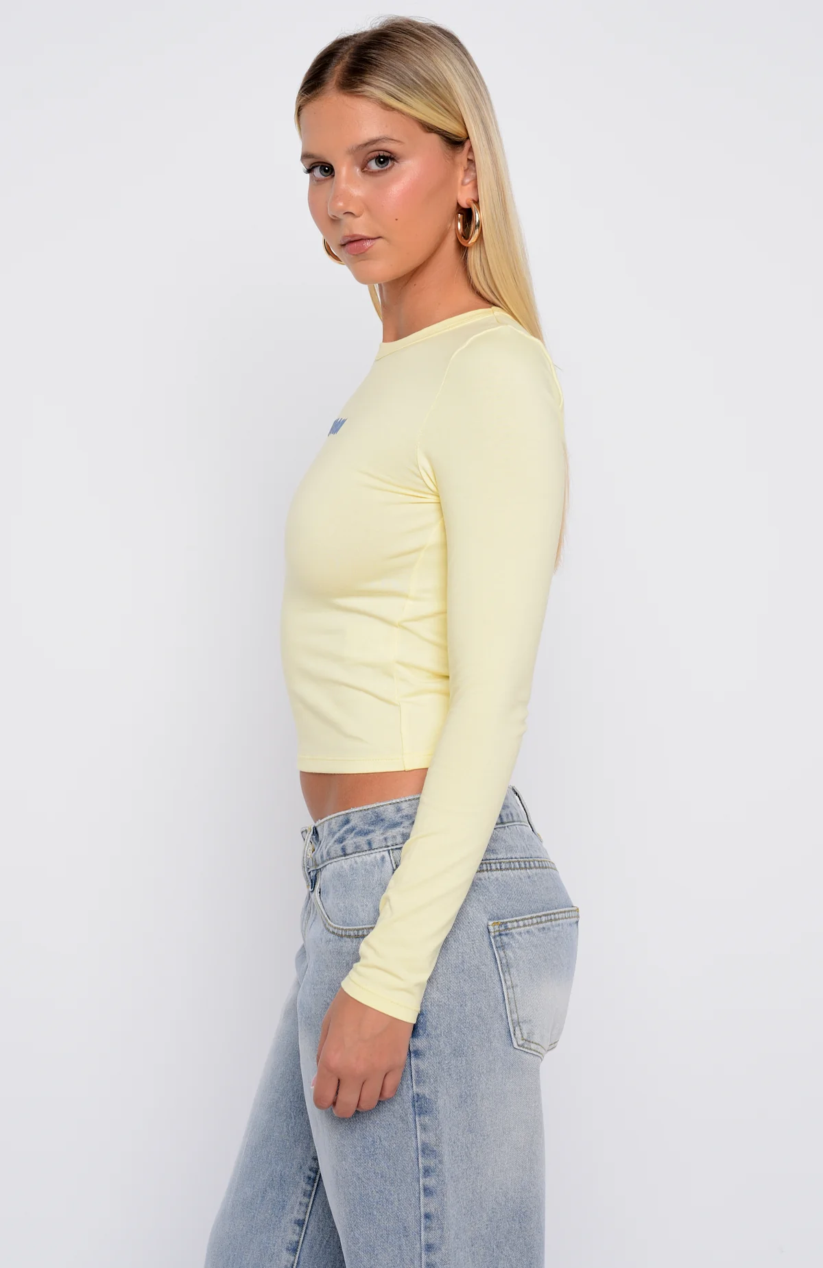 Love Addiction Long Sleeve Baby Tee Butter Yellow