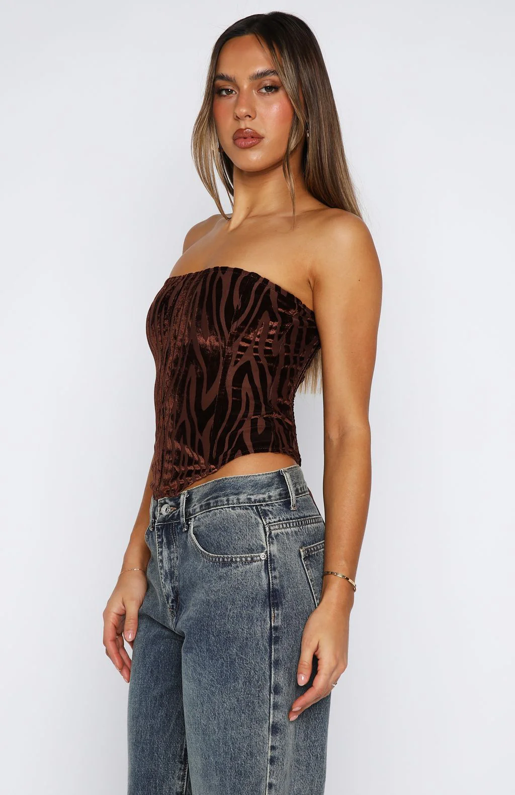 No Repeats Strapless Bustier Chocolate