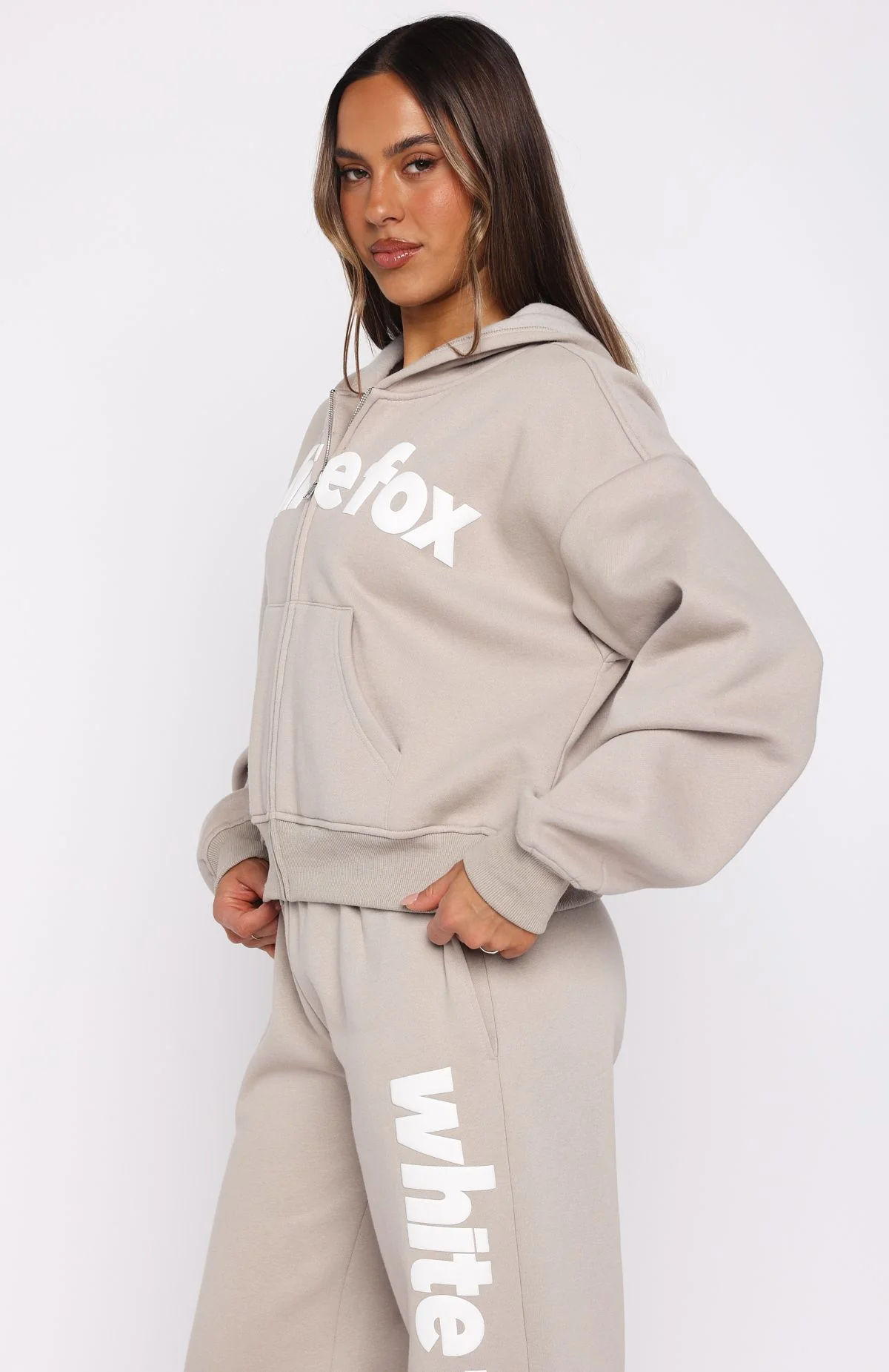 From The Archives Kenzie Boxy Zip Front Hoodie Moon