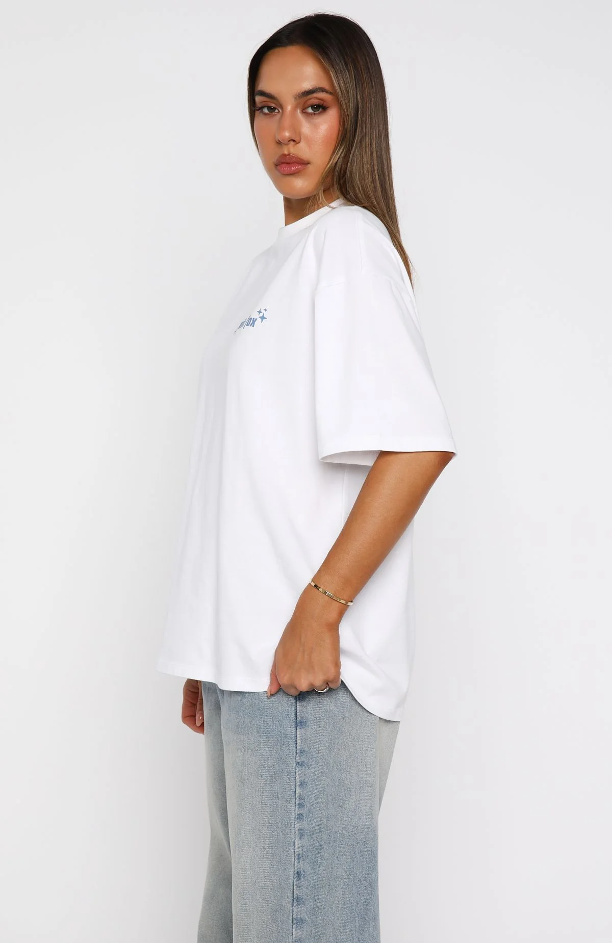 Pretty In Print Oversized Tee White