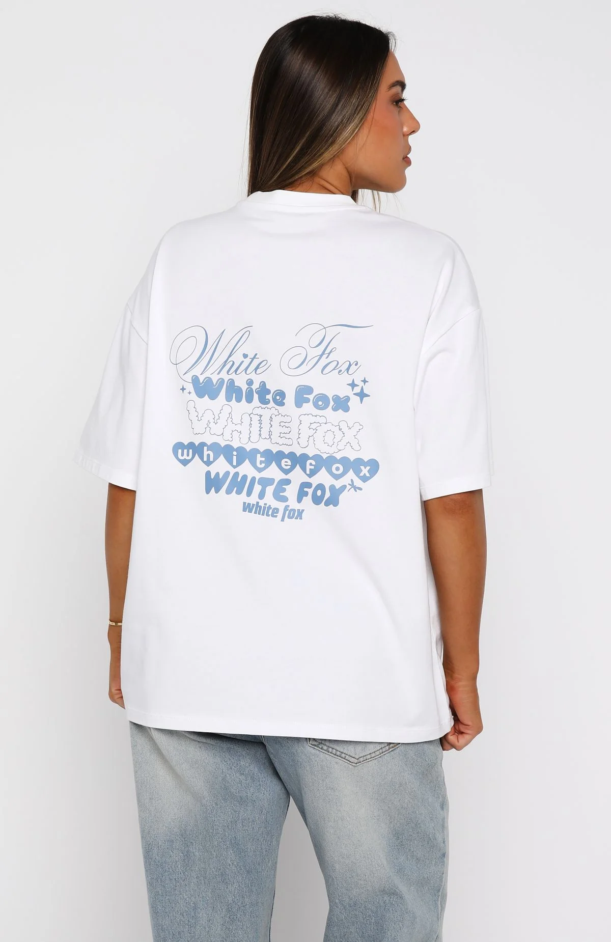 Pretty In Print Oversized Tee White