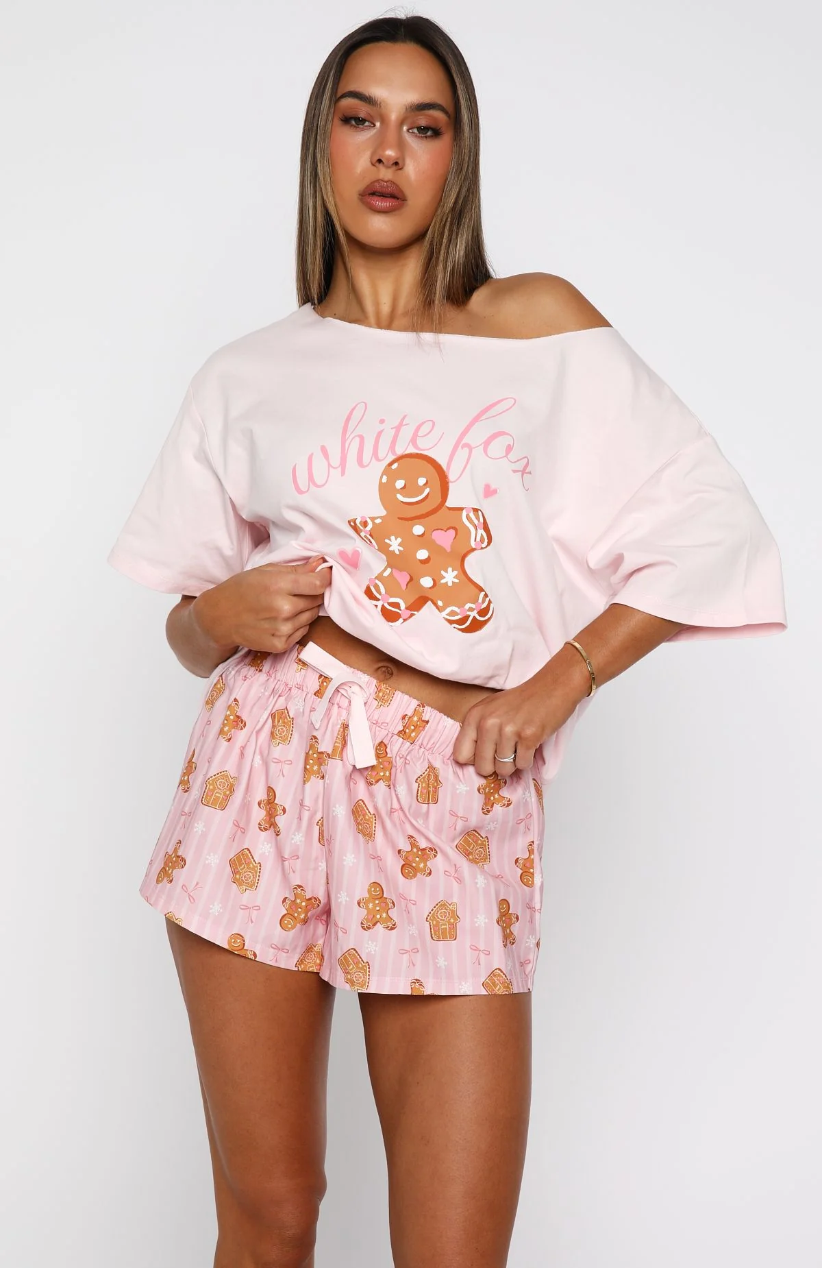 Sweetheart Pyjama Short Gingerbread Twist