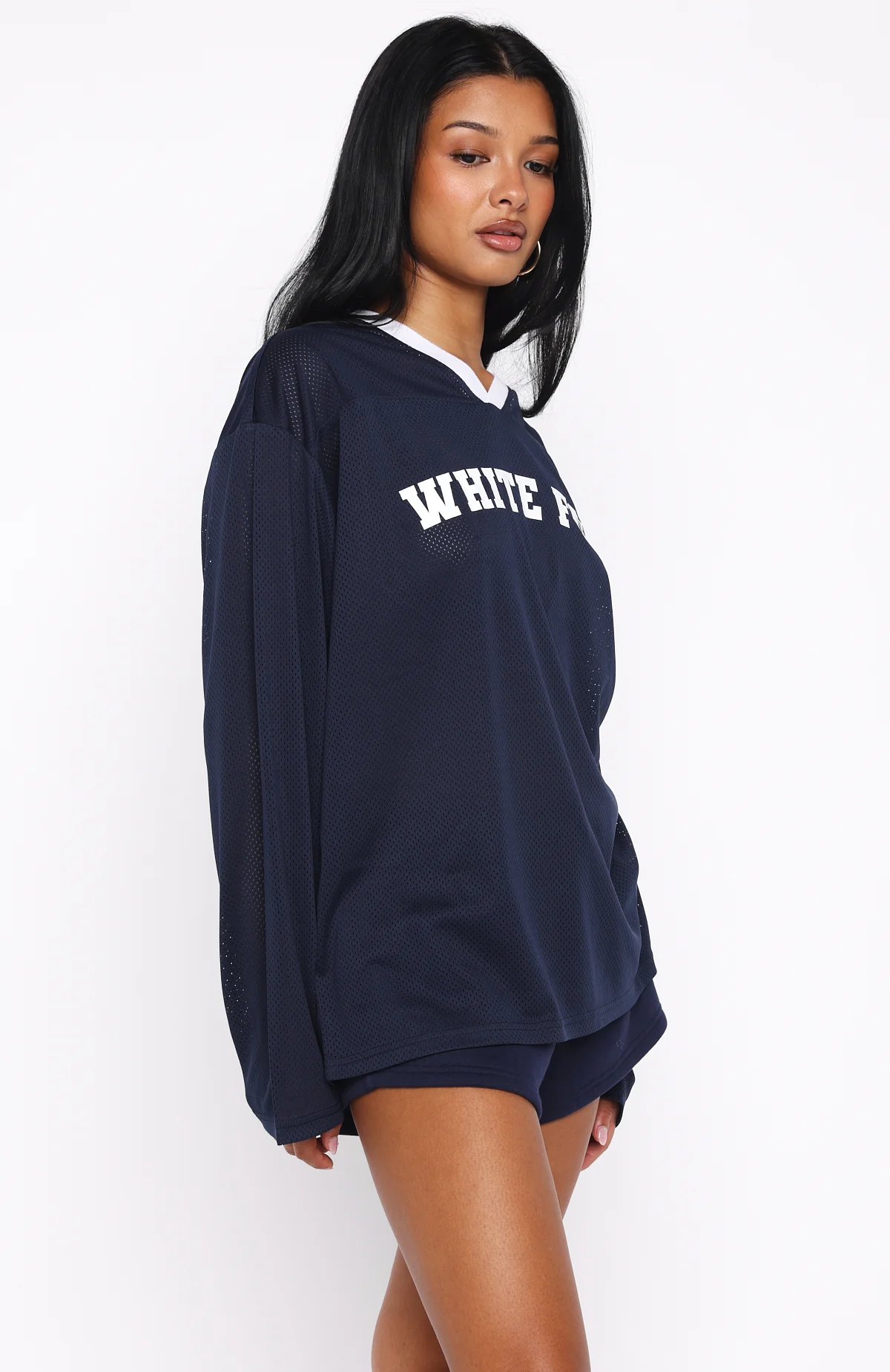 Ahead Of Schedule Long Sleeve Oversized Jersey Navy