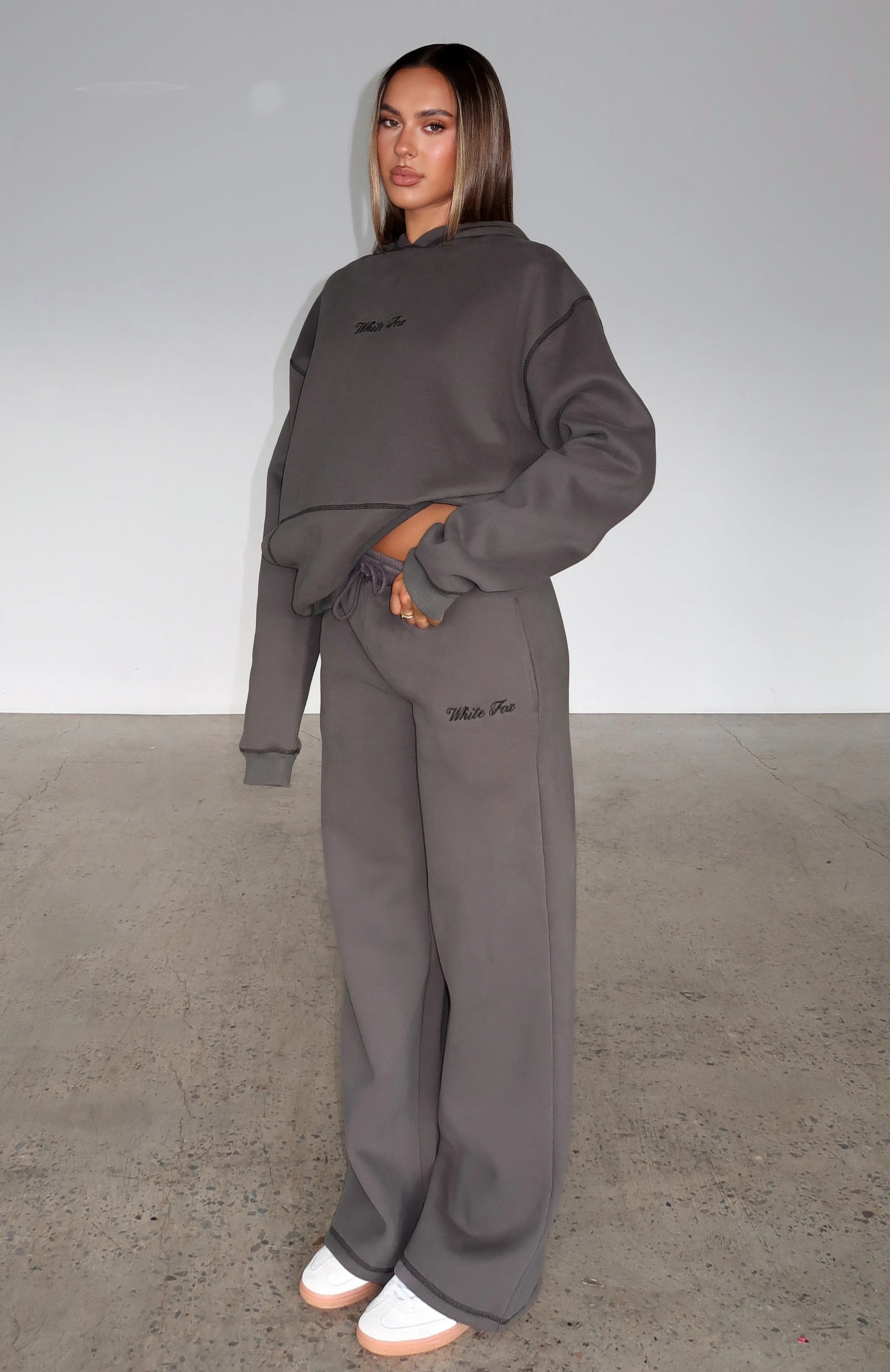 Instant Attraction Wide Leg Sweatpants Charcoal