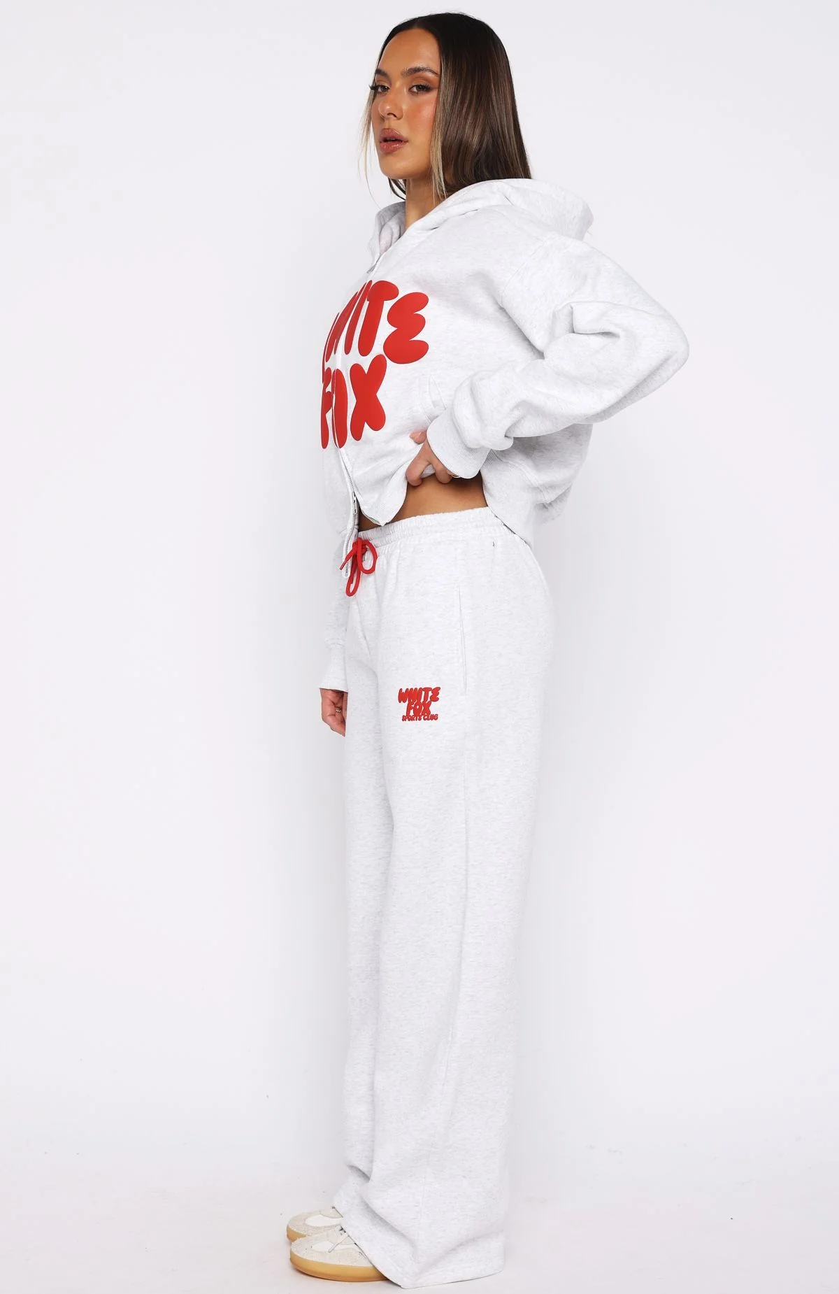 Club 14 Allie Wide Leg Sweatpants Grey Marle