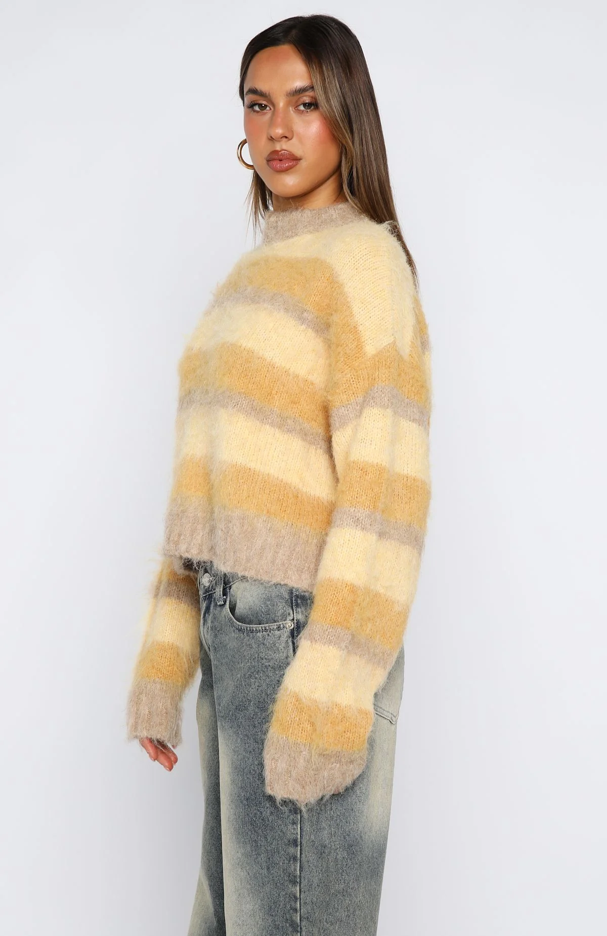 Soft Embrace Knit Sweater Honeycomb Stripe