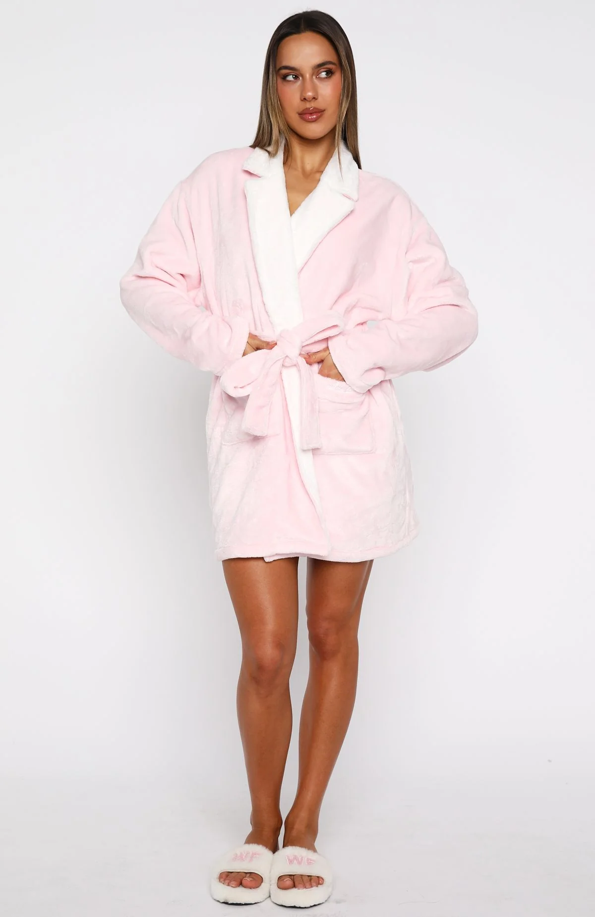 Dial Tone Fluffy Robe Baby Pink