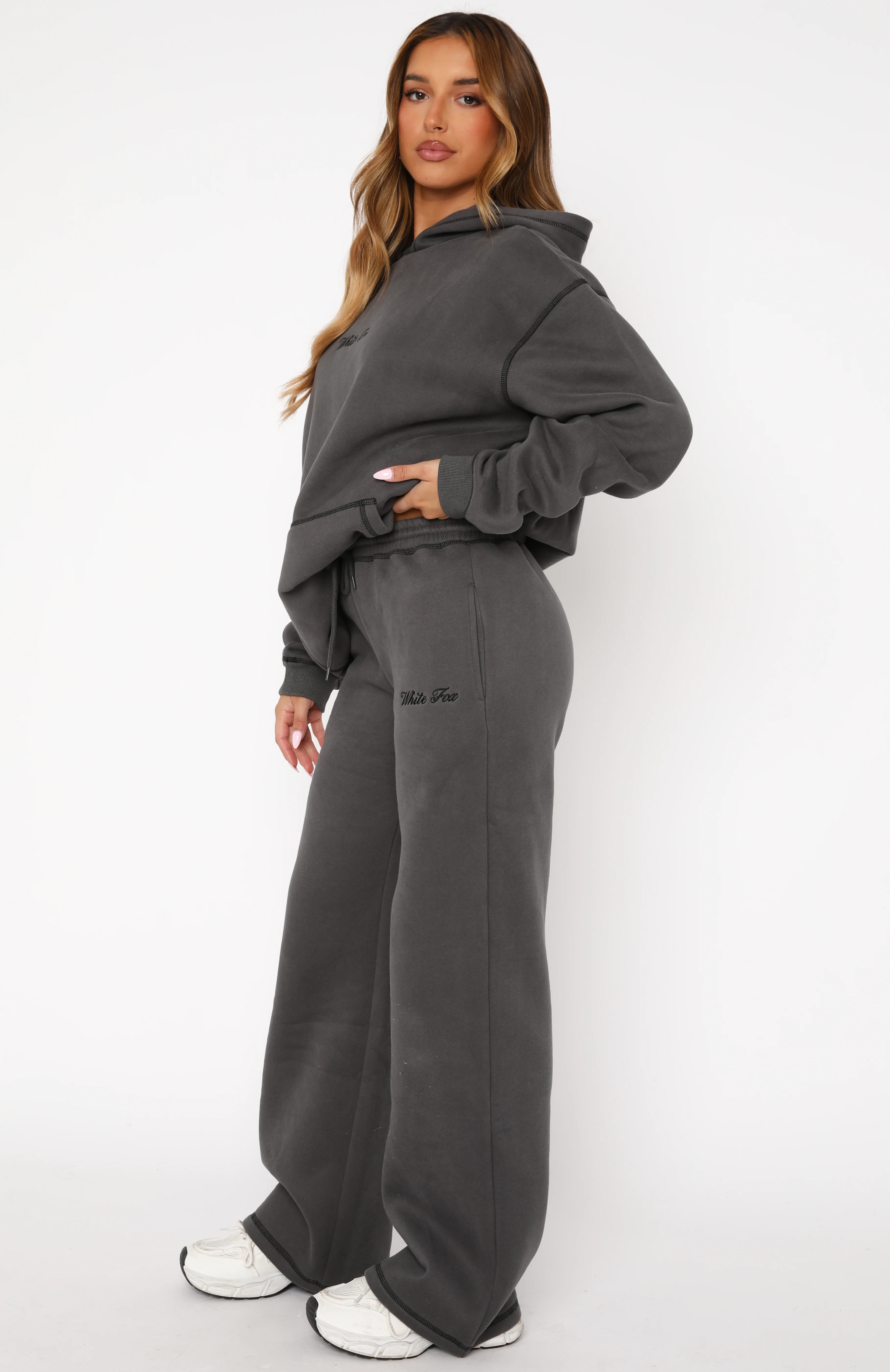 Instant Attraction Wide Leg Sweatpants Charcoal