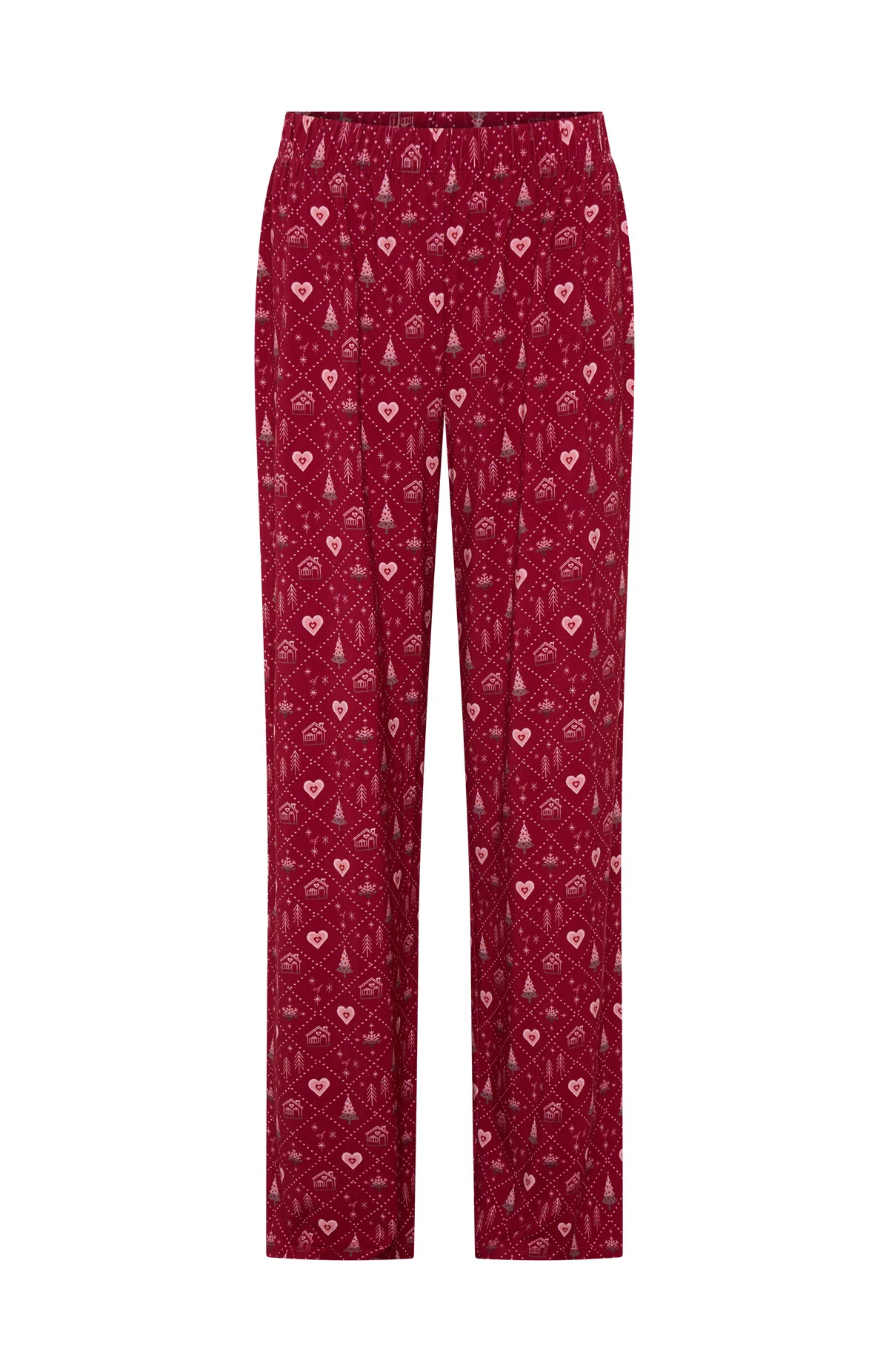 Pillow Talk Printed Long Sleeve Pyjama Set Cherry Noel