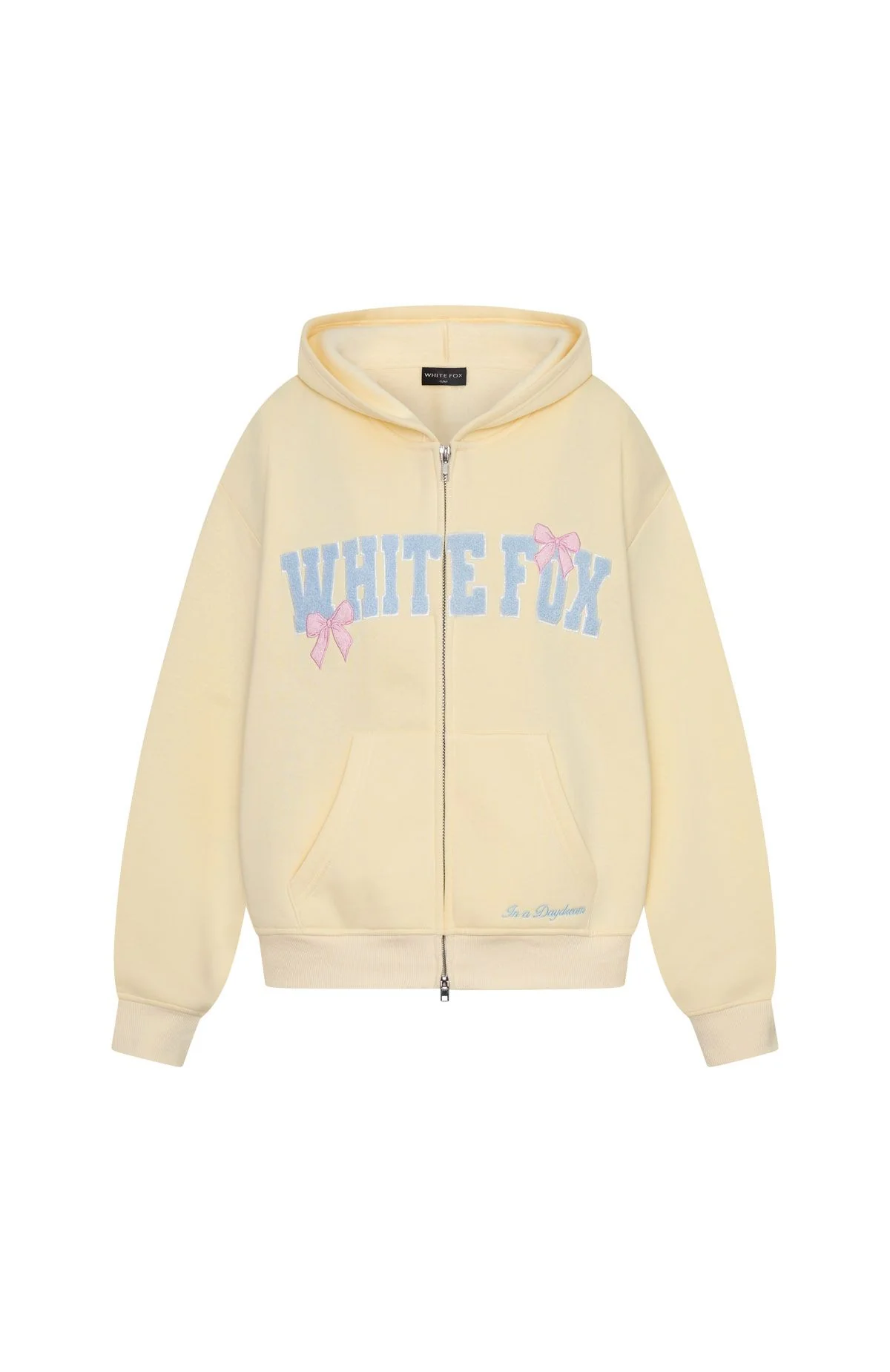 Daydreamers Madeline Boxy Zip Front Hoodie Lemon
