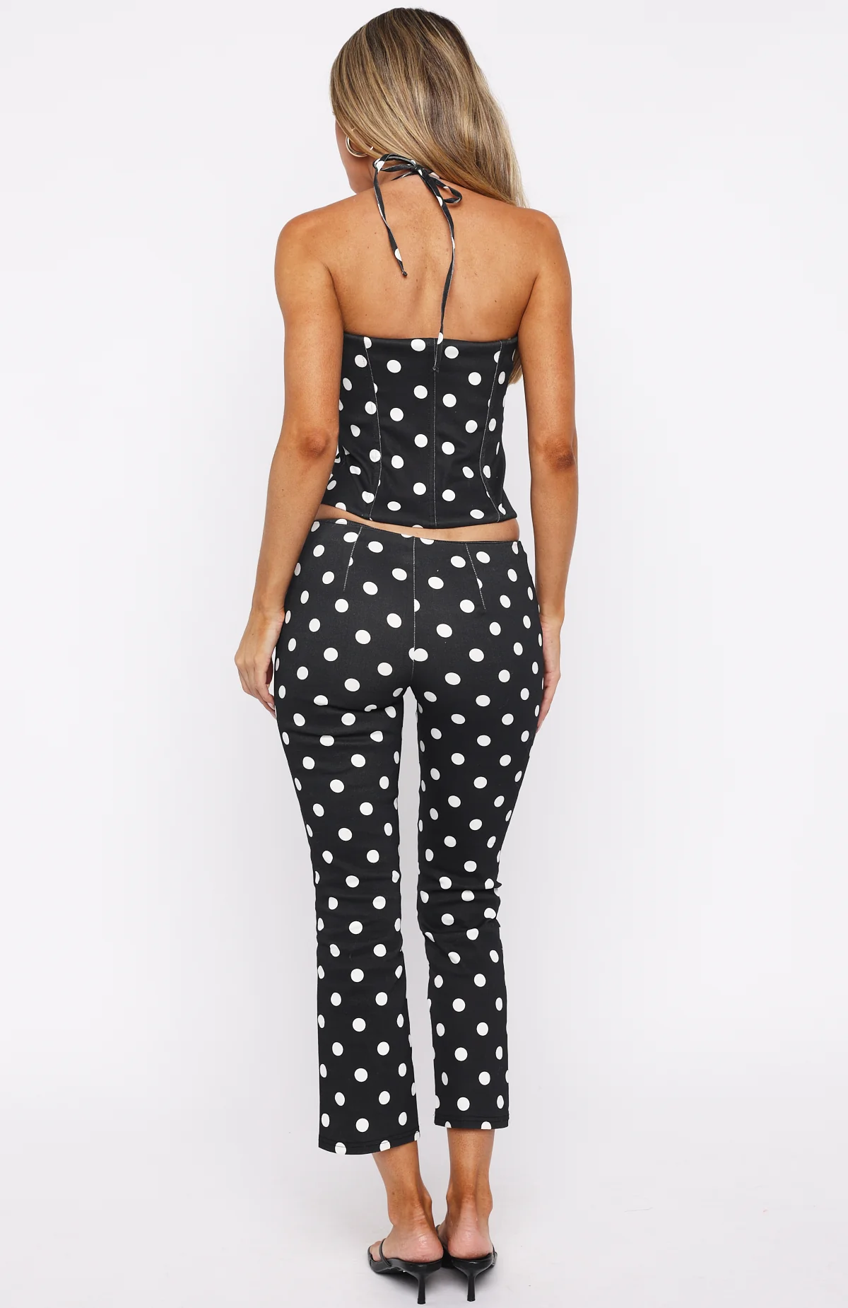 Sweetie Darling Capri Pants Black/White Polka Dot