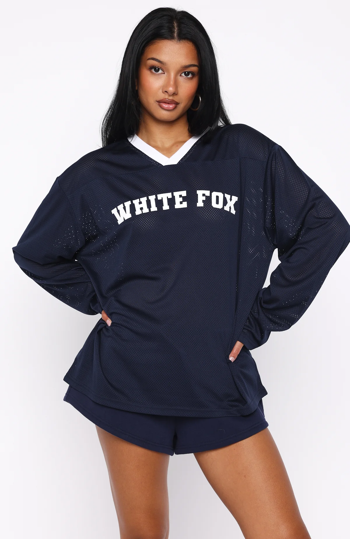 Ahead Of Schedule Long Sleeve Oversized Jersey Navy