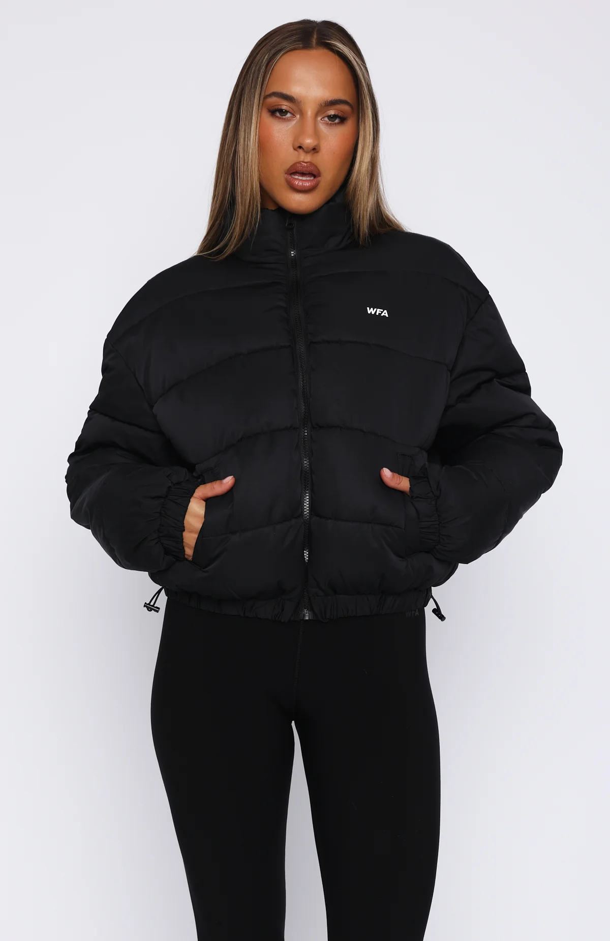 Summit Zip Through Puffer Black