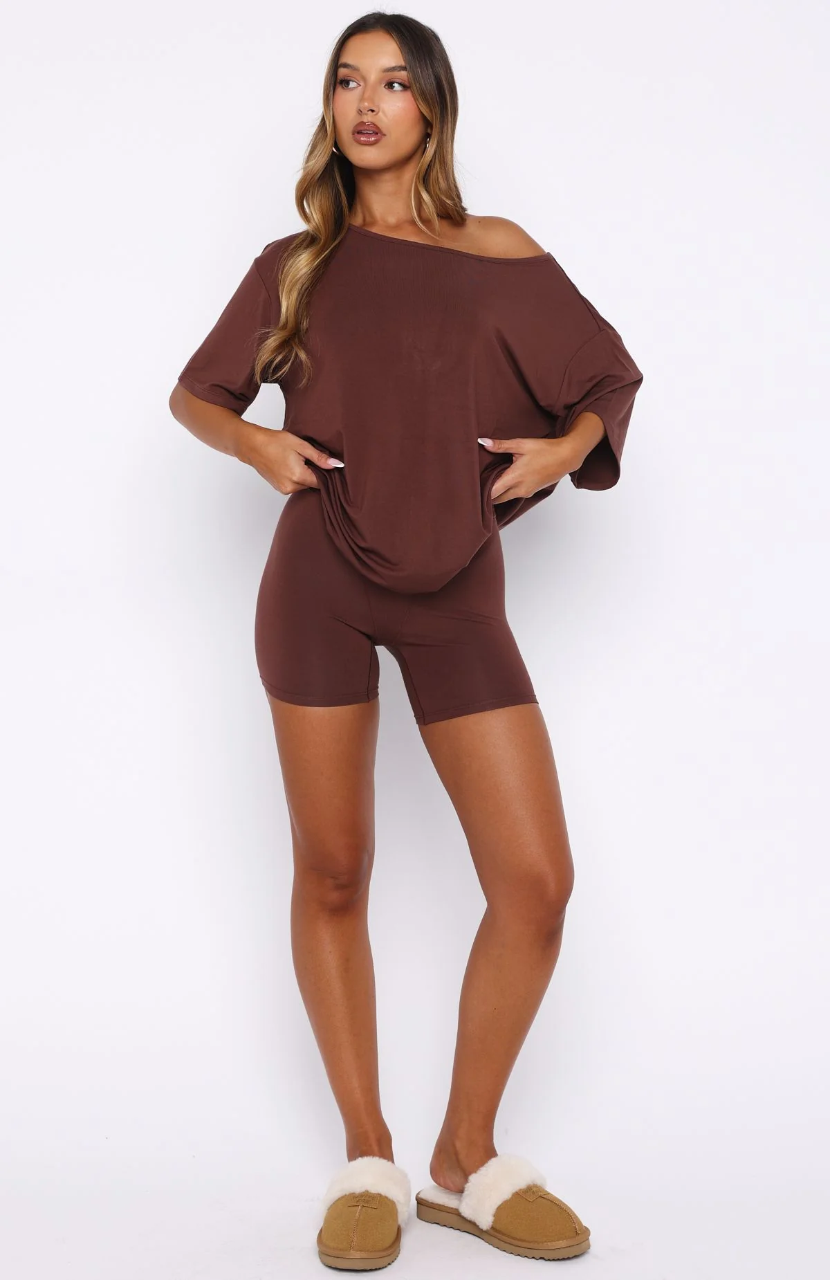 Slow Life Boyfriend Boxer Shorts Chocolate